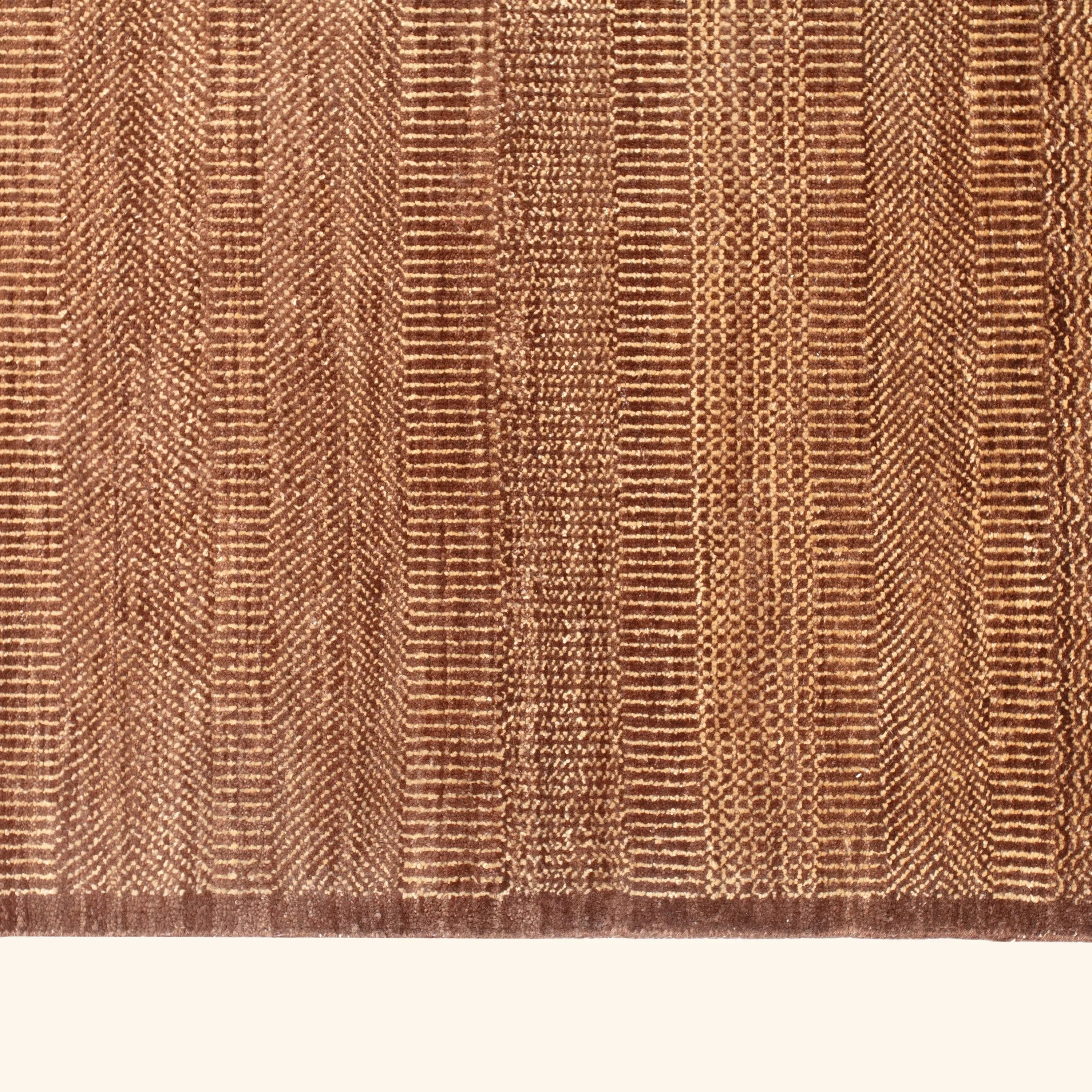 Rust Textured Wool Art Silk Blend Rug - 9'2" x 11'10" - Image 5