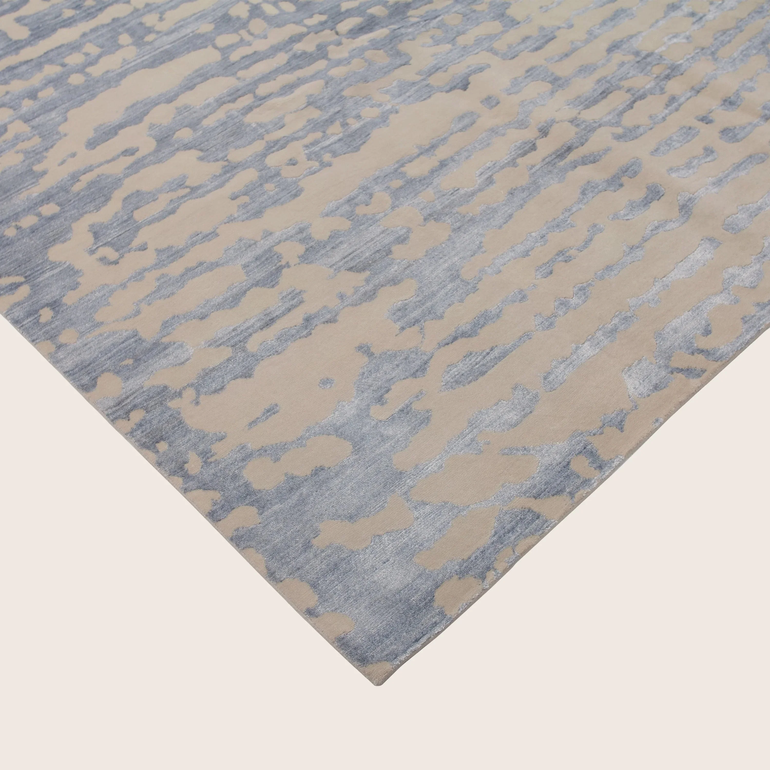 Silver Contemporary Wool Art Silk Blend Rug - 9'2" x 12'2" - Image 3
