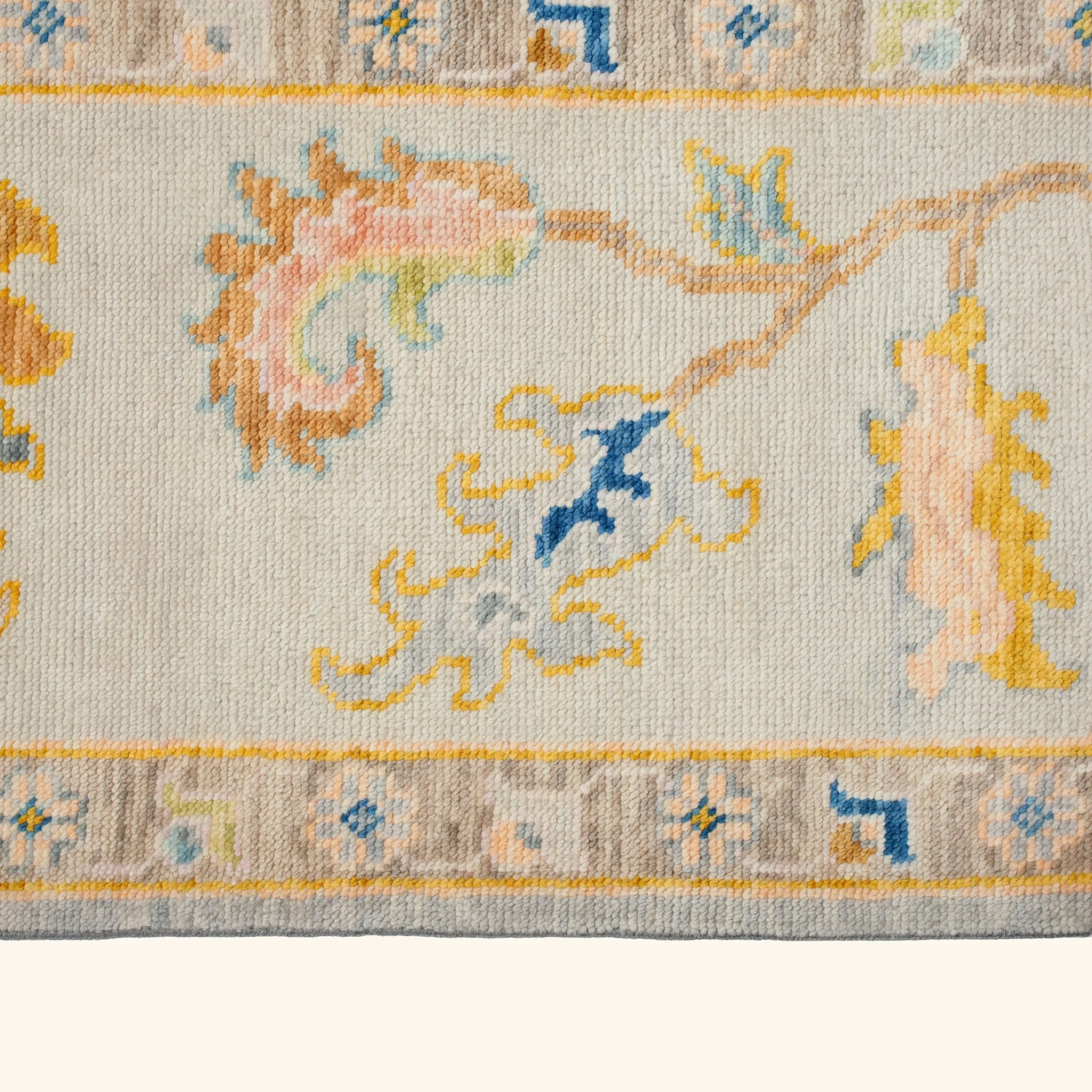 Yellow Traditional Wool Art Silk Blend Rug - 9'4" x 11'9" - Image 5