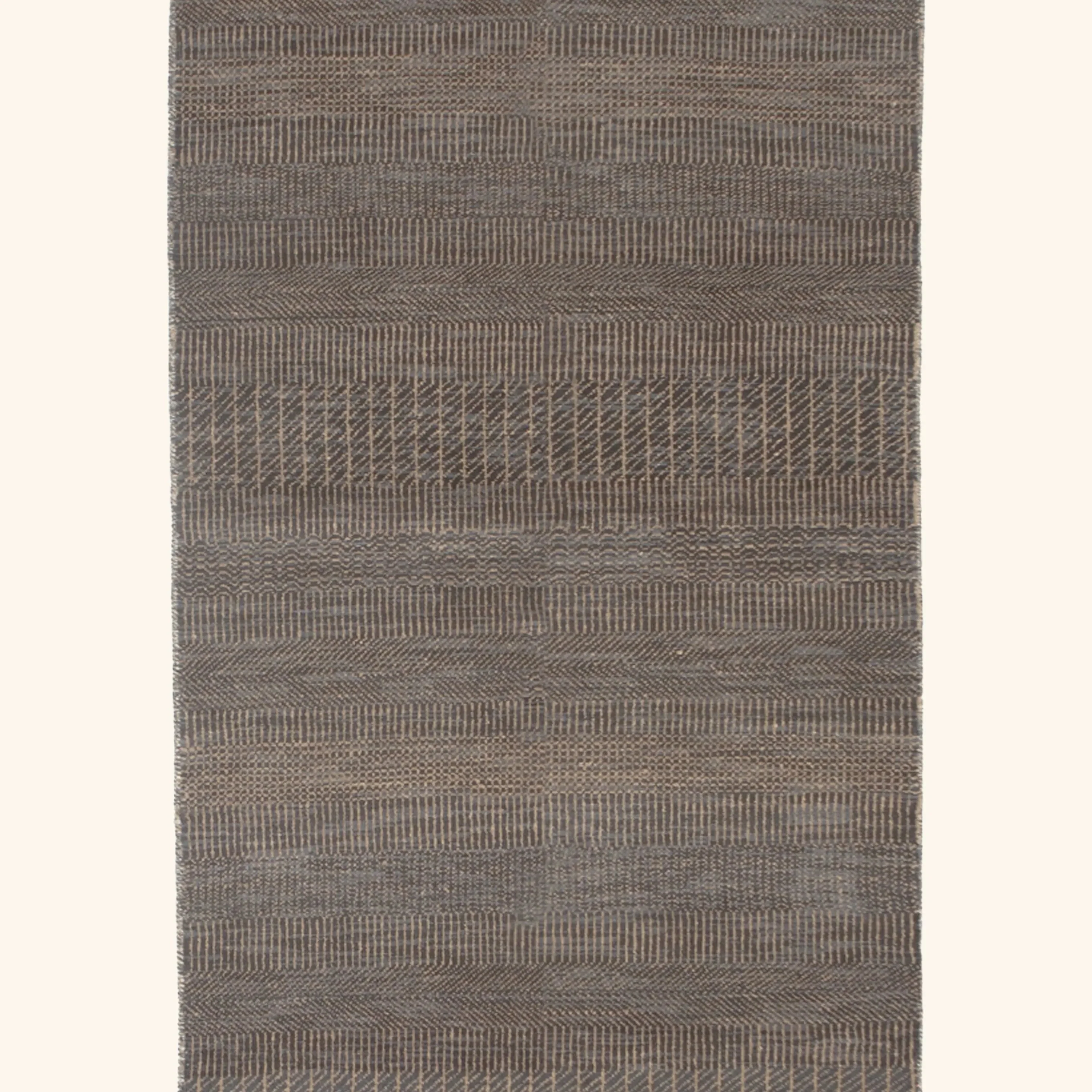 Charcoal Transitional Wool Art Silk Blend Runner - 2'6" x 13'10" - Image 2