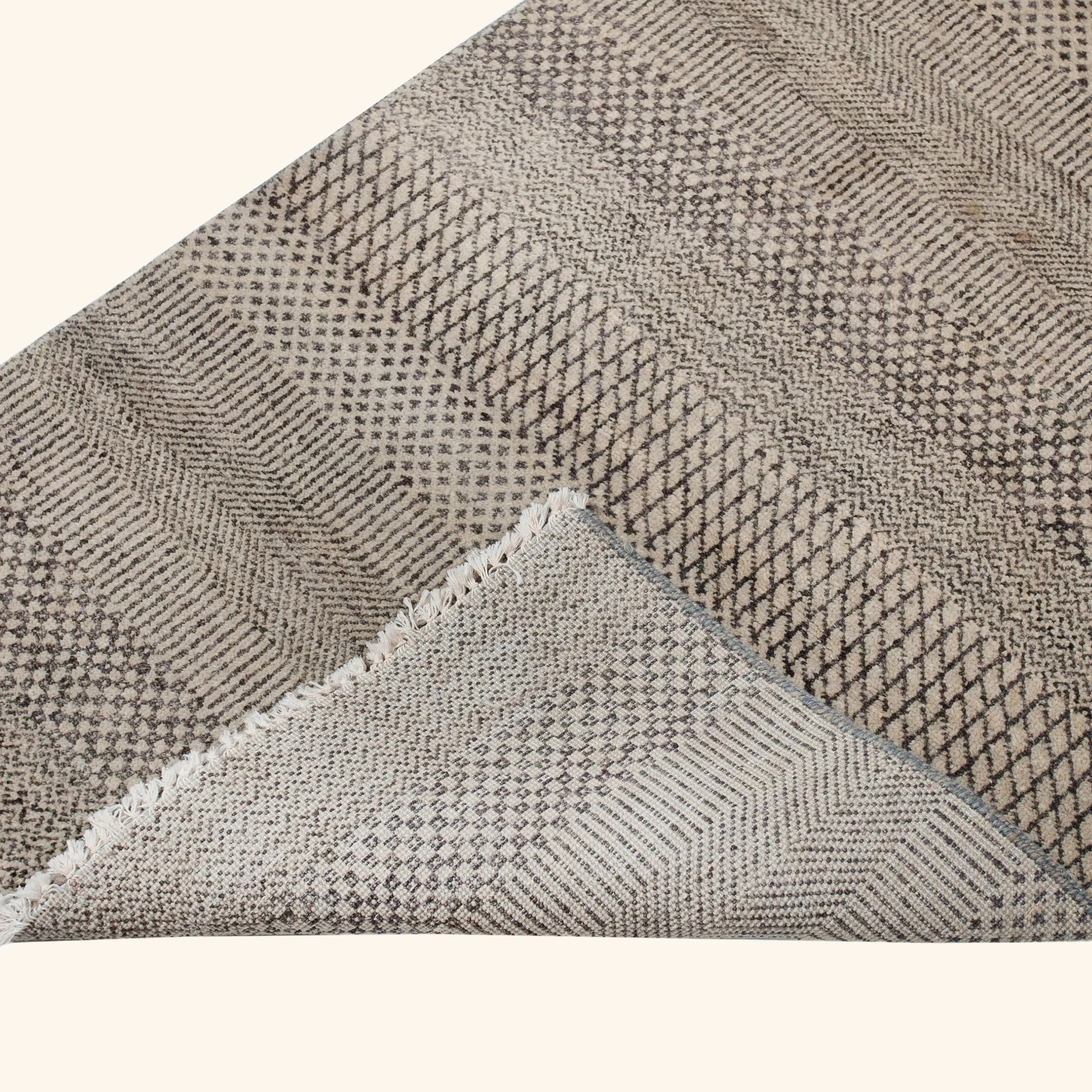 Beige Contemporary Wool Art Silk Blend Runner - 2'7" x 16'6" - Image 4