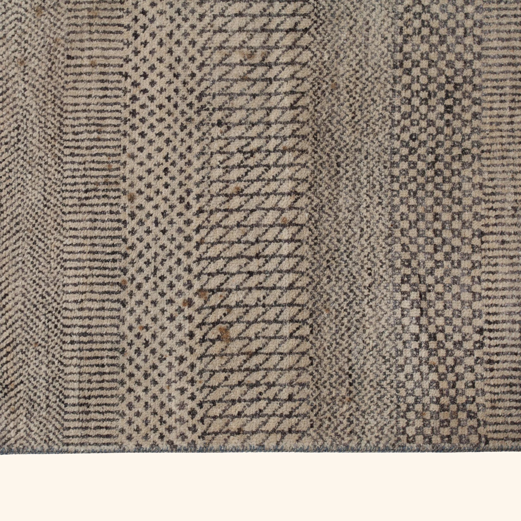 Beige Contemporary Wool Art Silk Blend Runner - 2'7" x 16'6" - Image 5