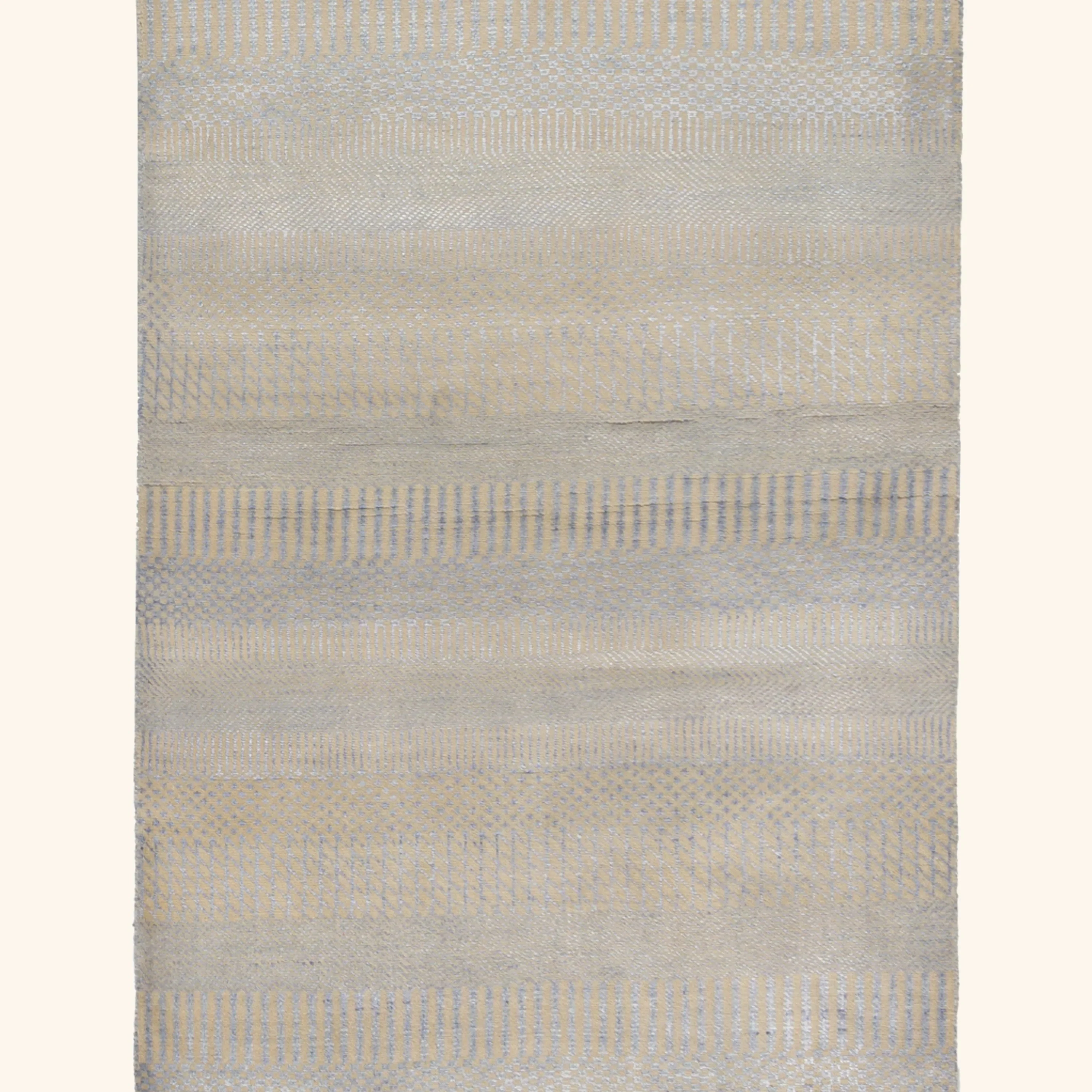 Grey Transitional Wool Art Silk Blend Runner - 2'8" x 10'2" - Image 2