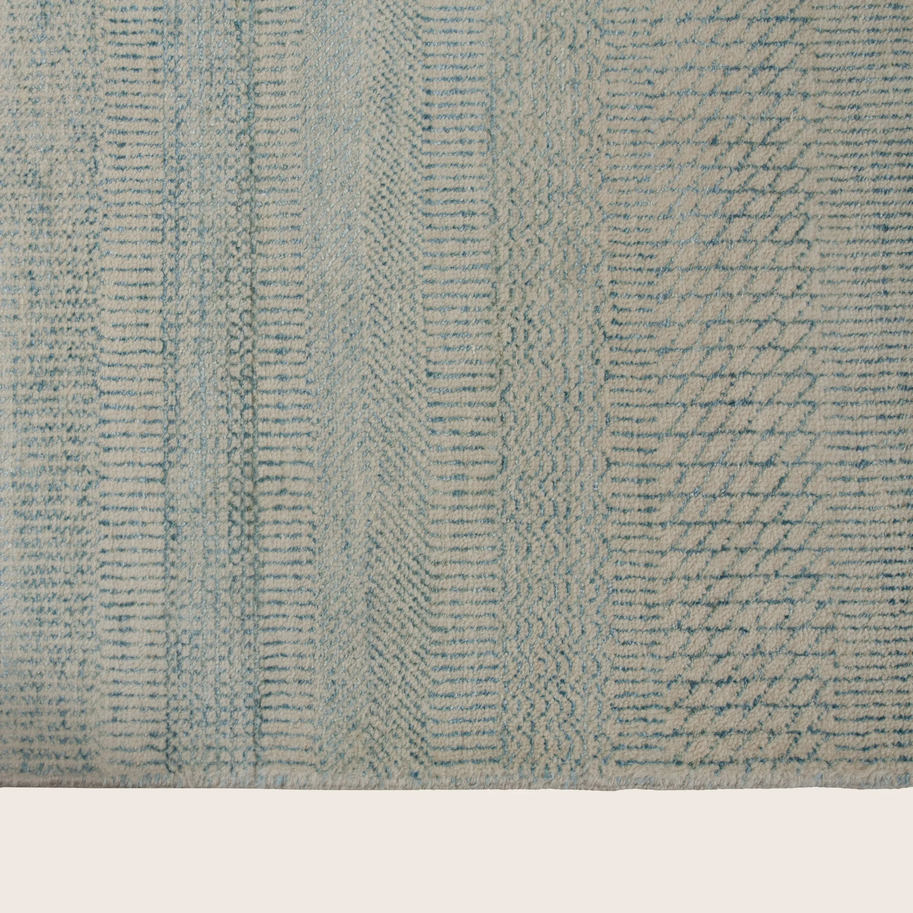 Grey Transitional Wool Art Silk Blend Runner - 2'8" x 12'2" - Image 5