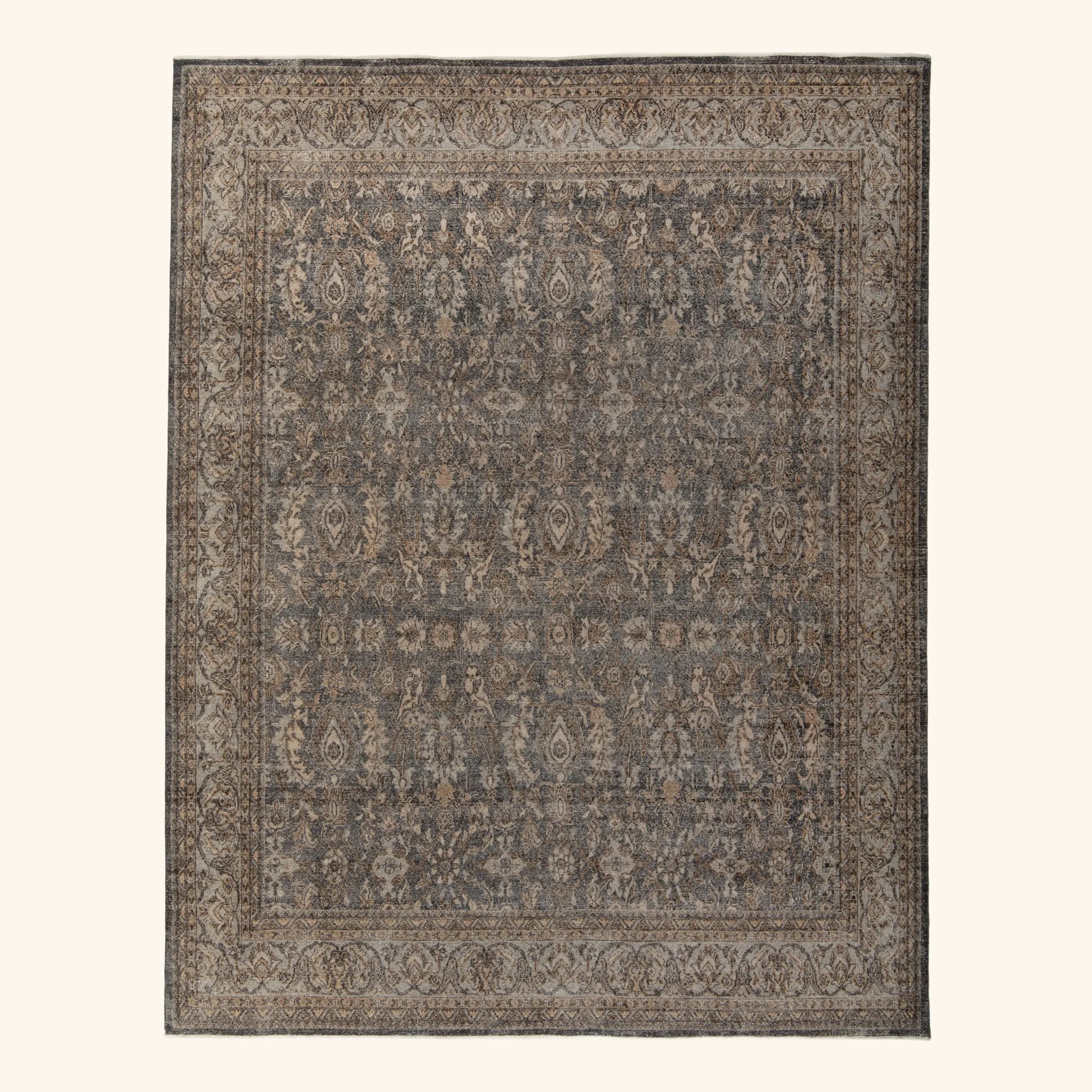 Brown & Grey Sabideh Transitional Wool Rug - 8' x 10'