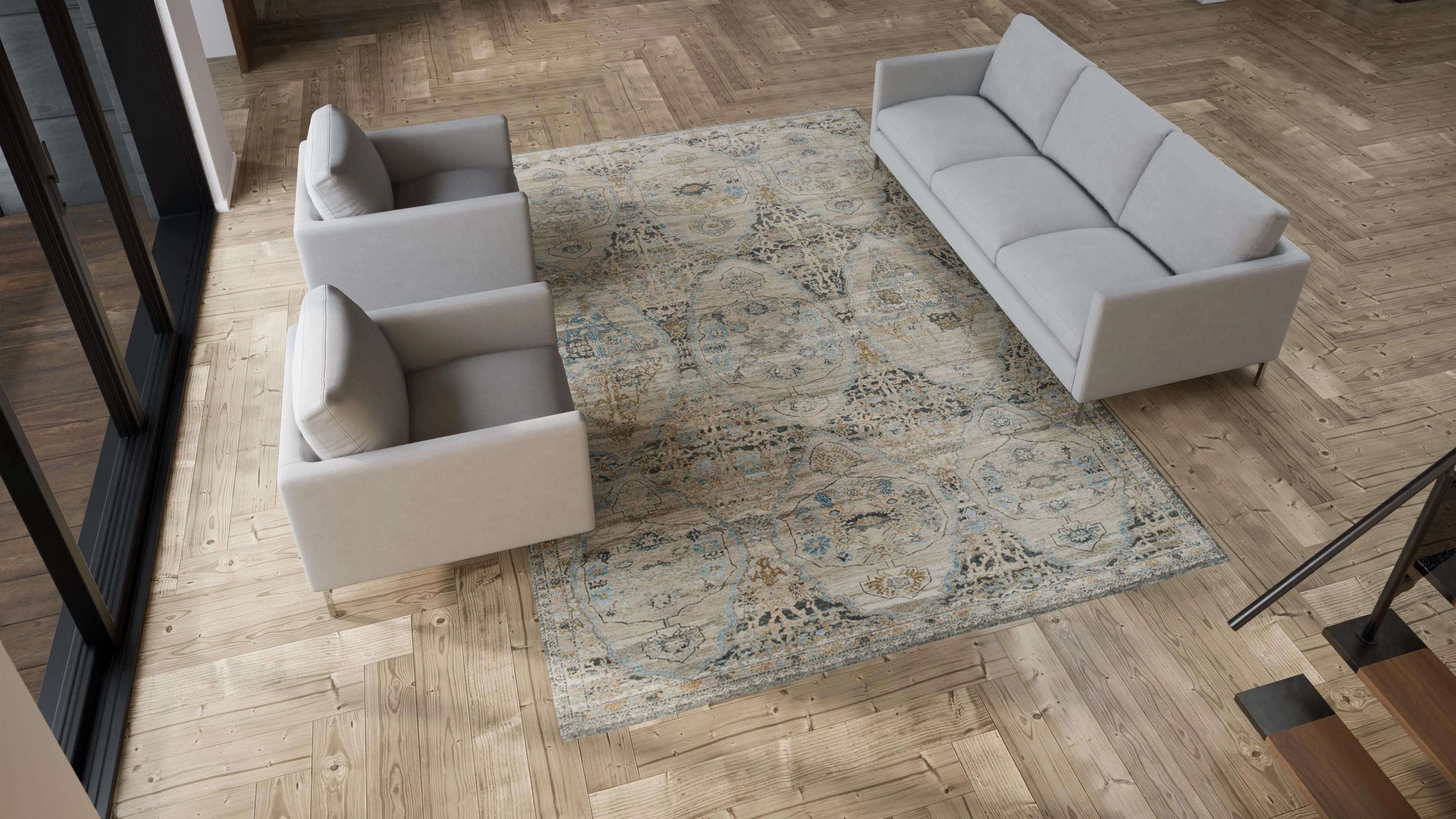 Grey Transitional Wool Rug - 8' x 12' - Image 6