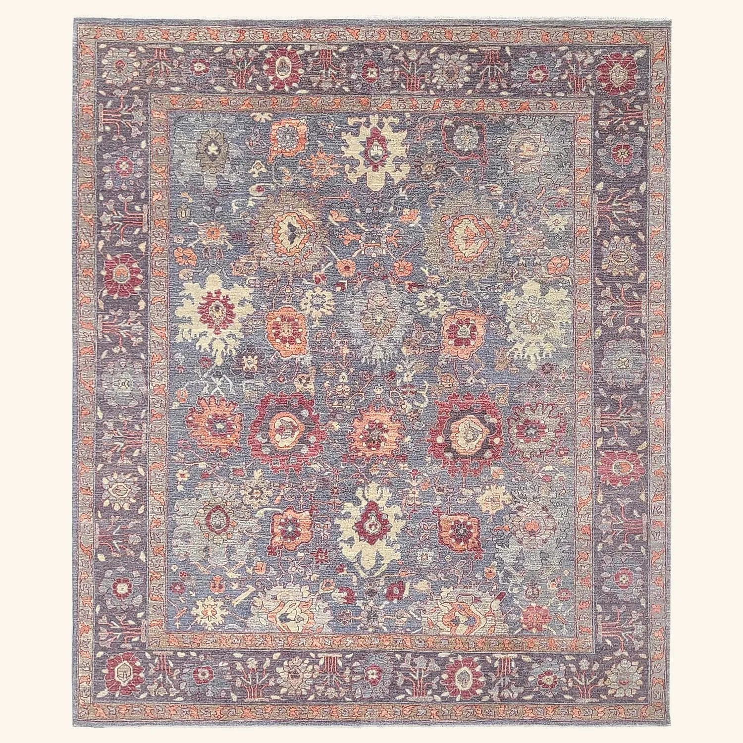 Purple Traditional Wool Rug - 8'1" x 9'8"