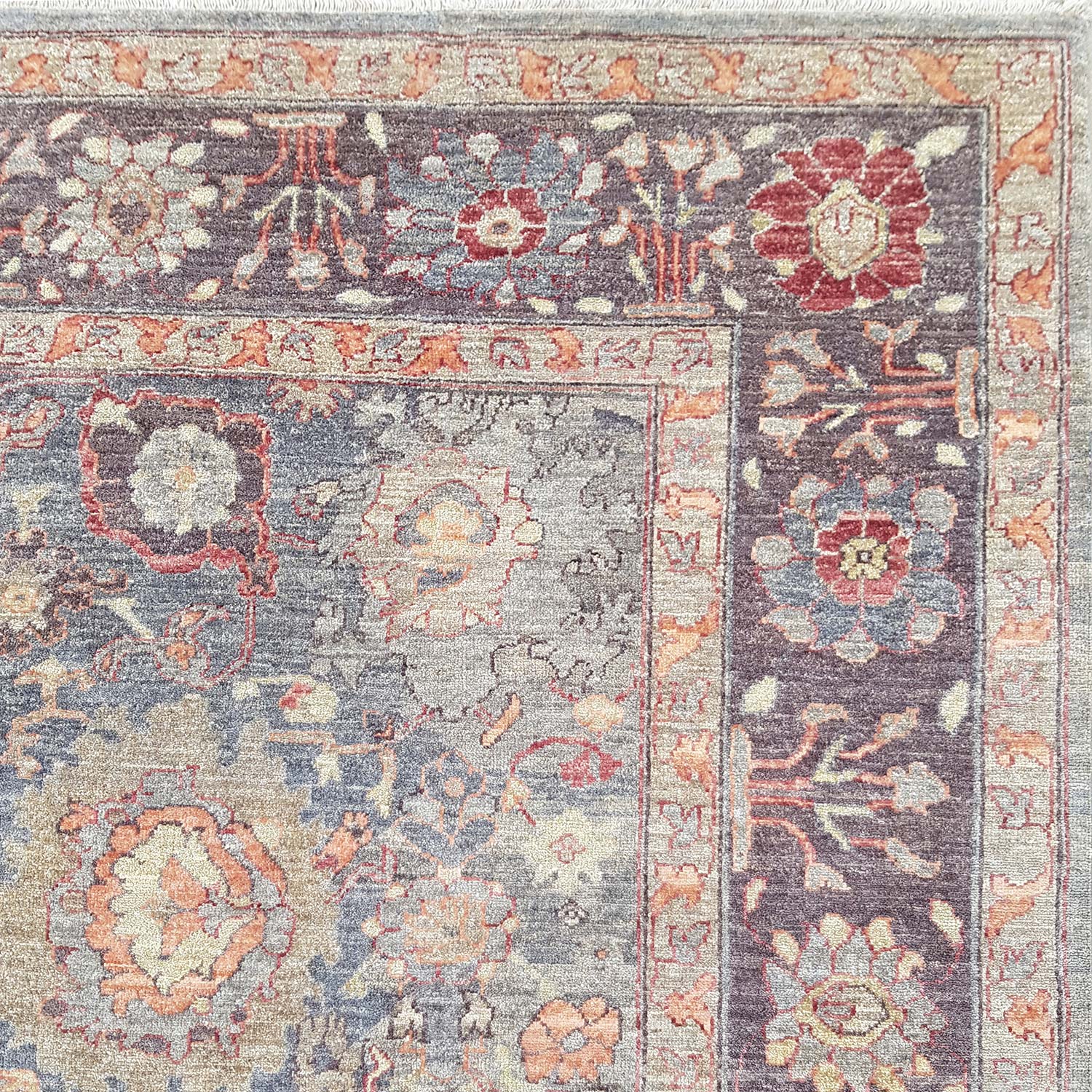 Purple Traditional Wool Rug - 8'1" x 9'8" - Image 6