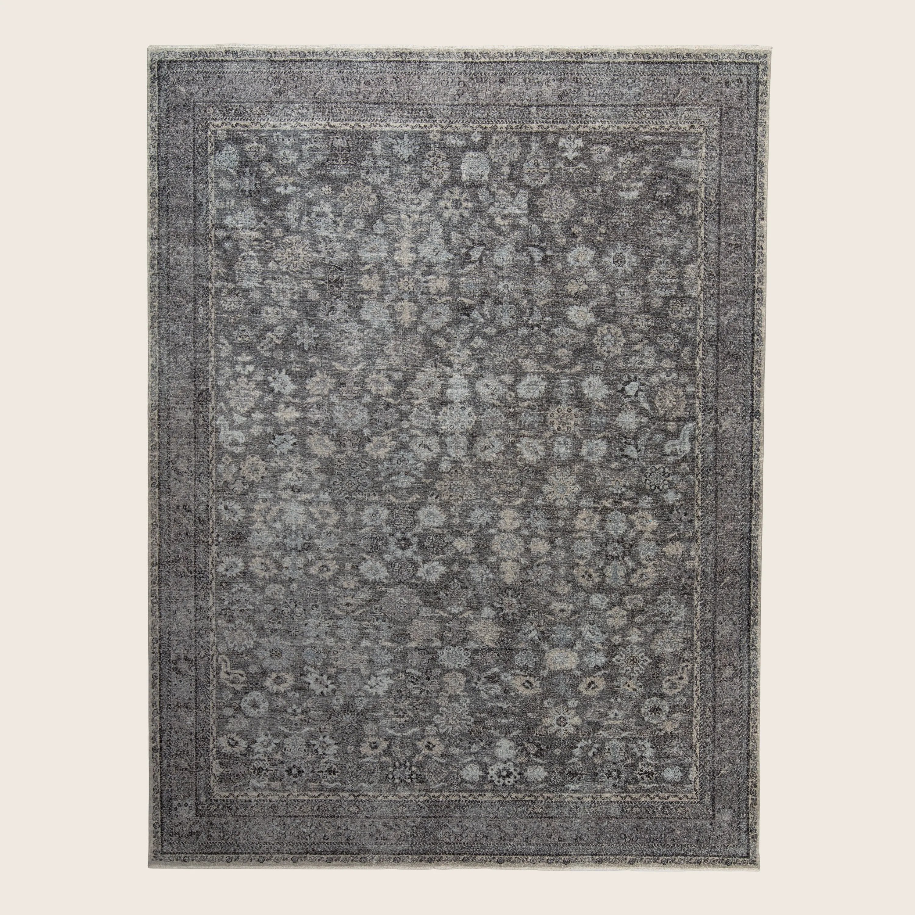 Grey Sabideh Traditional Wool Rug - 9' x 12'