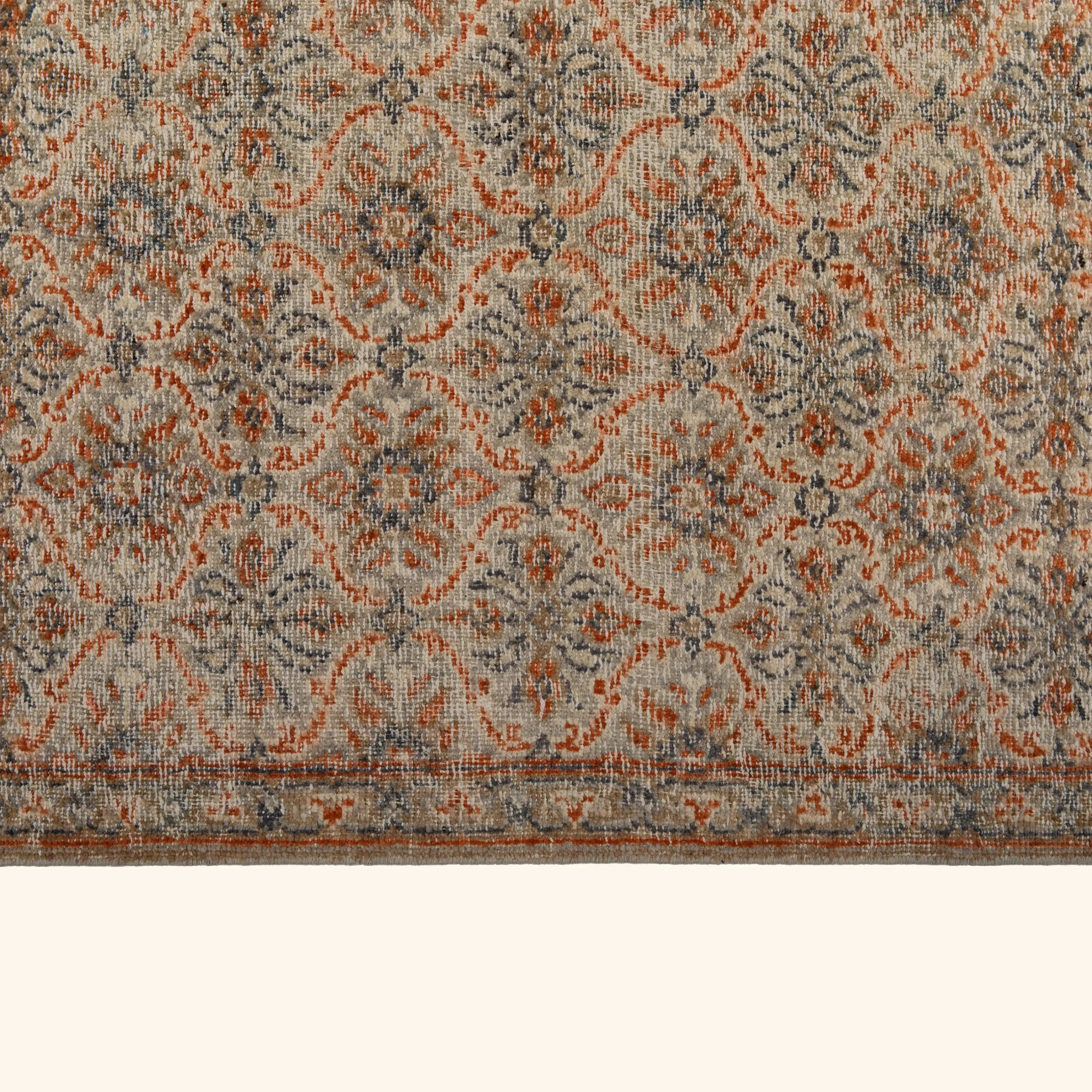 Beige & Orange Sabideh Transitional Wool Rug - 9' x 12' - Image 6