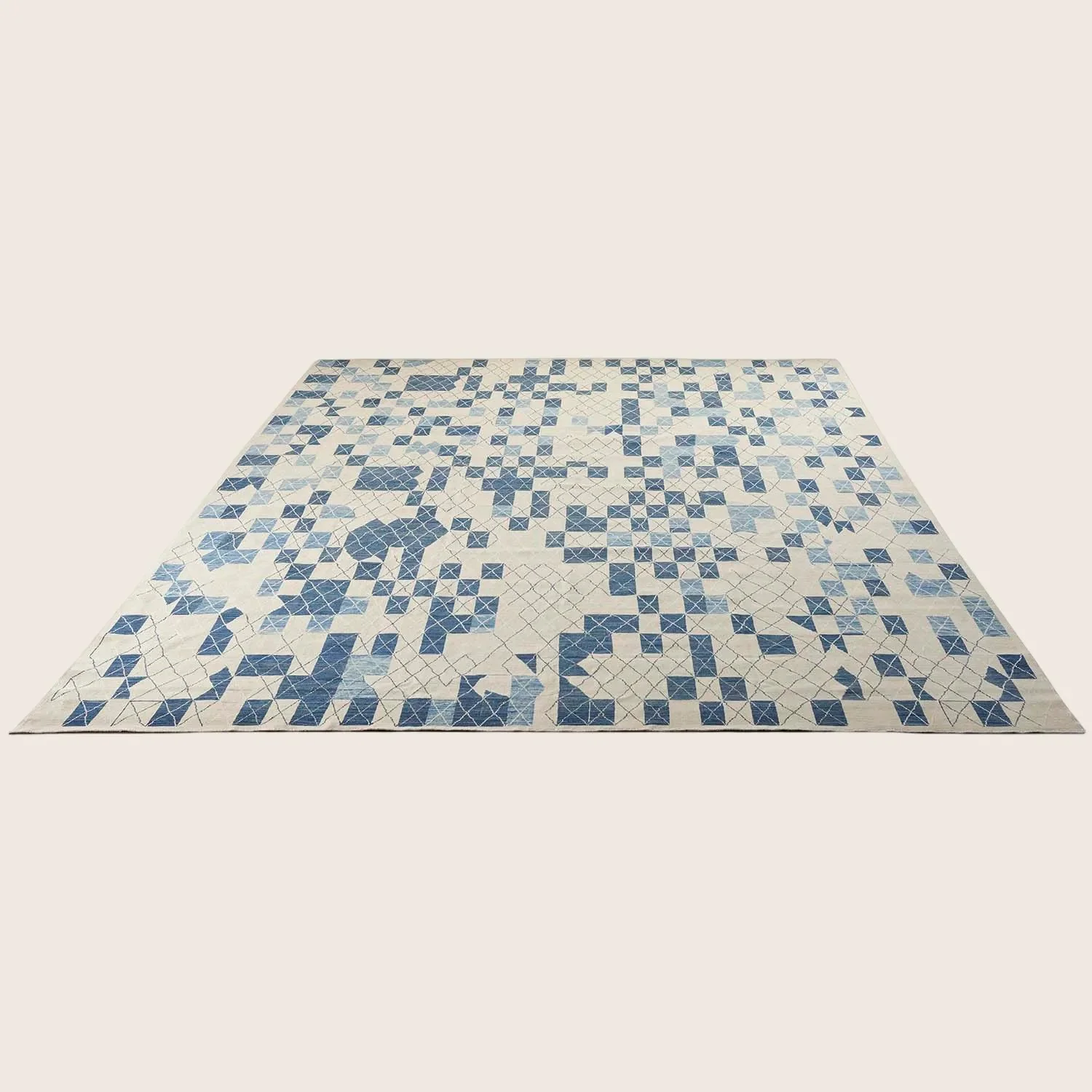 Blue Transitional Wool Rug - 9'10" x 14' - Image 2