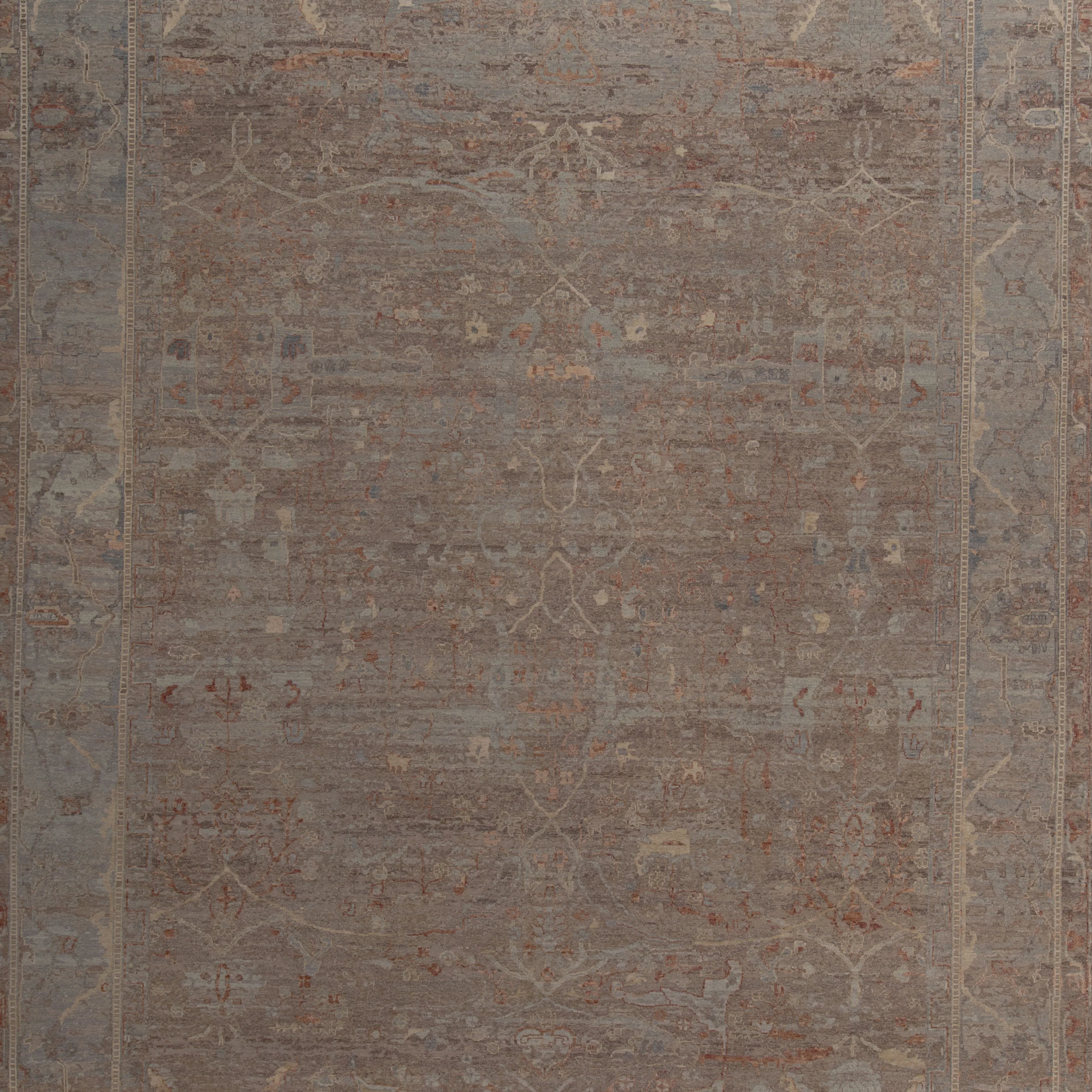 Brown Transitional Wool, Silk & Linen Blend Rug - 10' x 14'3" - Image 2