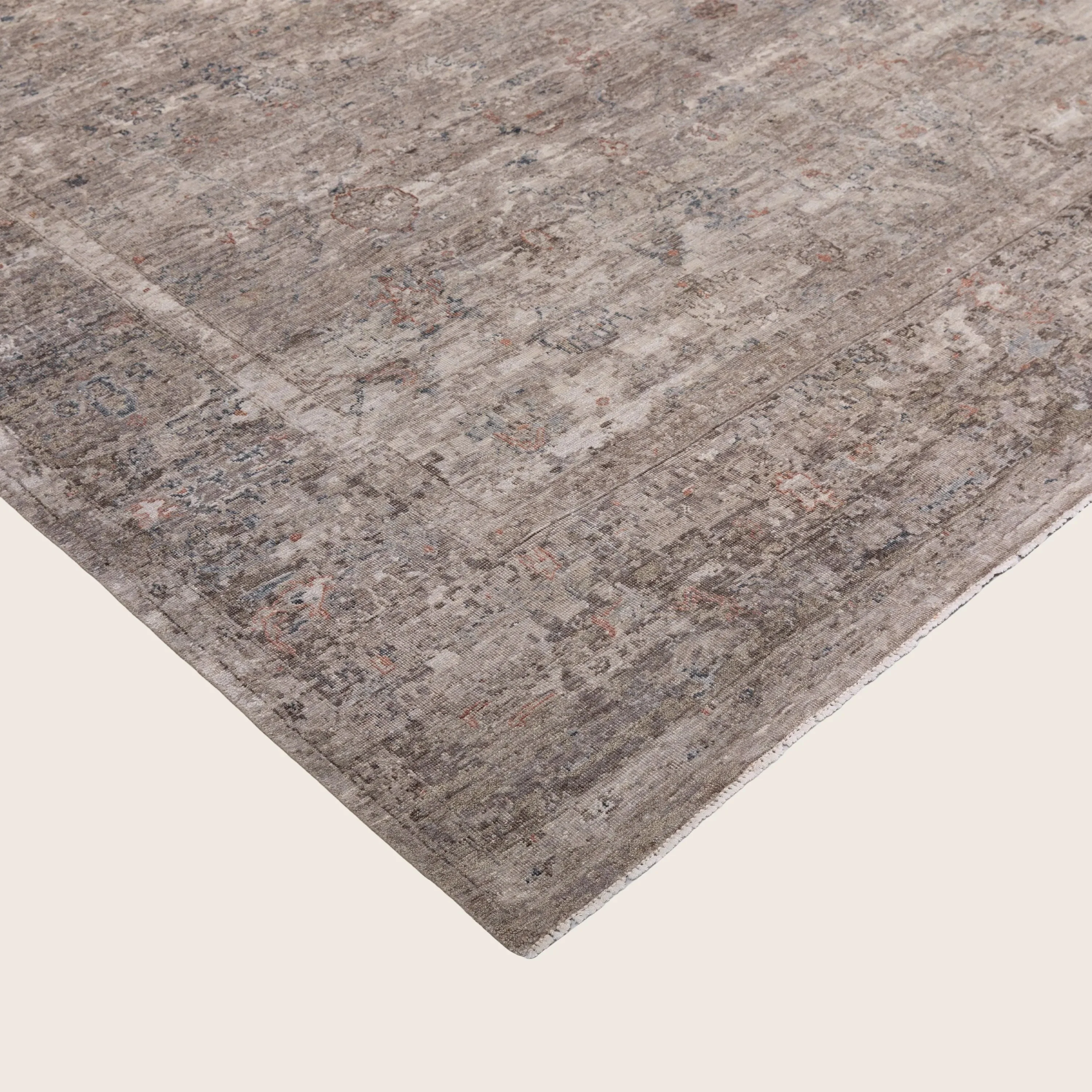 Grey Transitional Wool, Silk & Linen Rug - 8'11" x 12'3" - Image 4