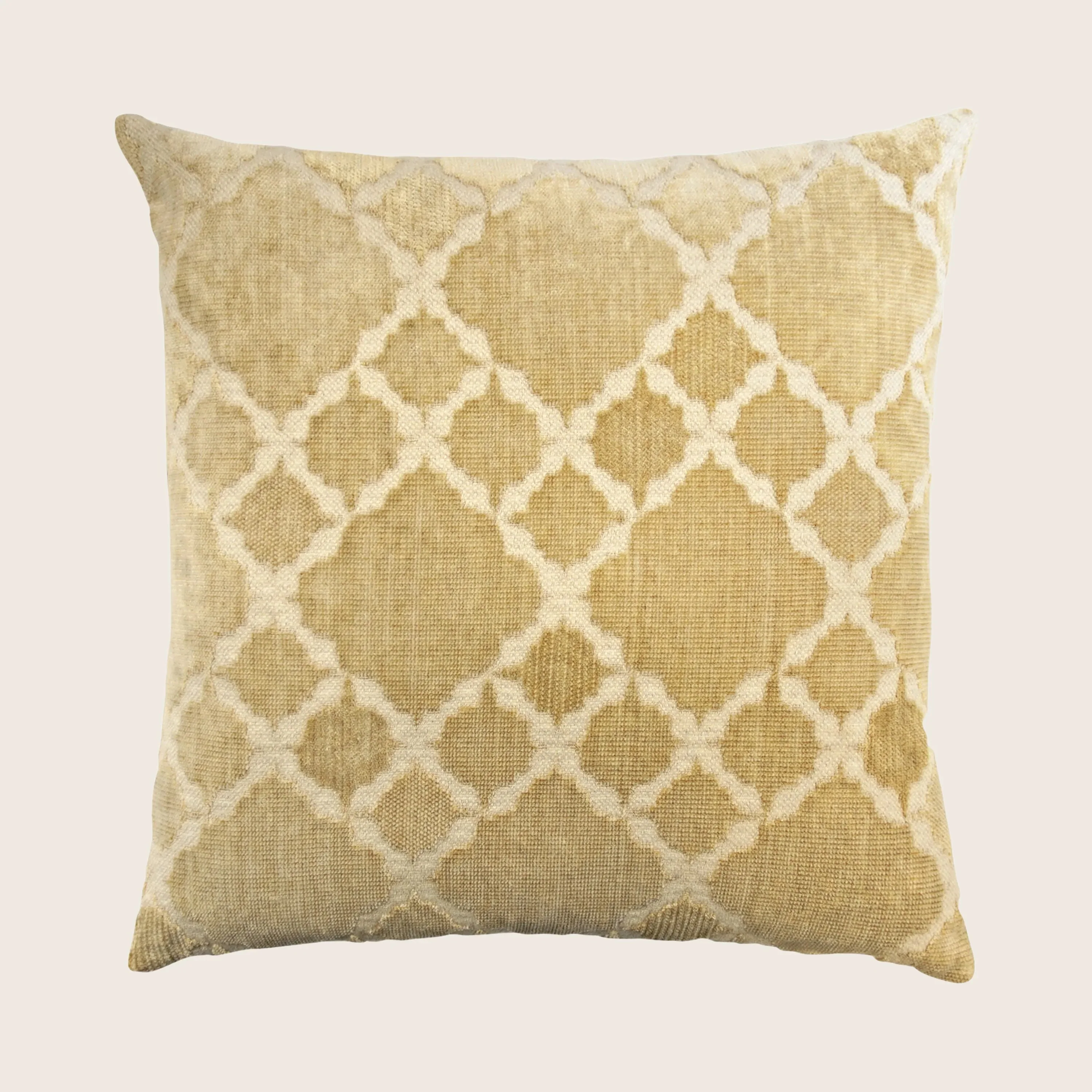 Trellis Woven Jacquard Pillow Gold