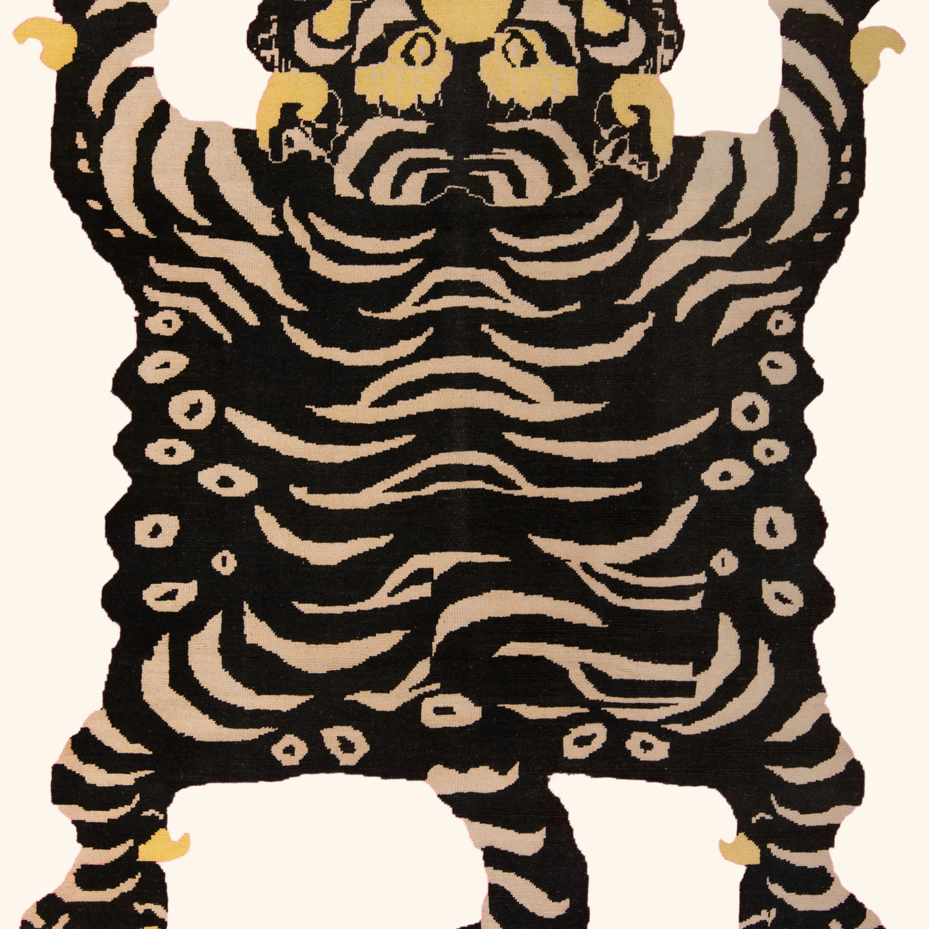Pink Contemporary Tiger Wool Rug - 9'5" x 12'4" - Image 2