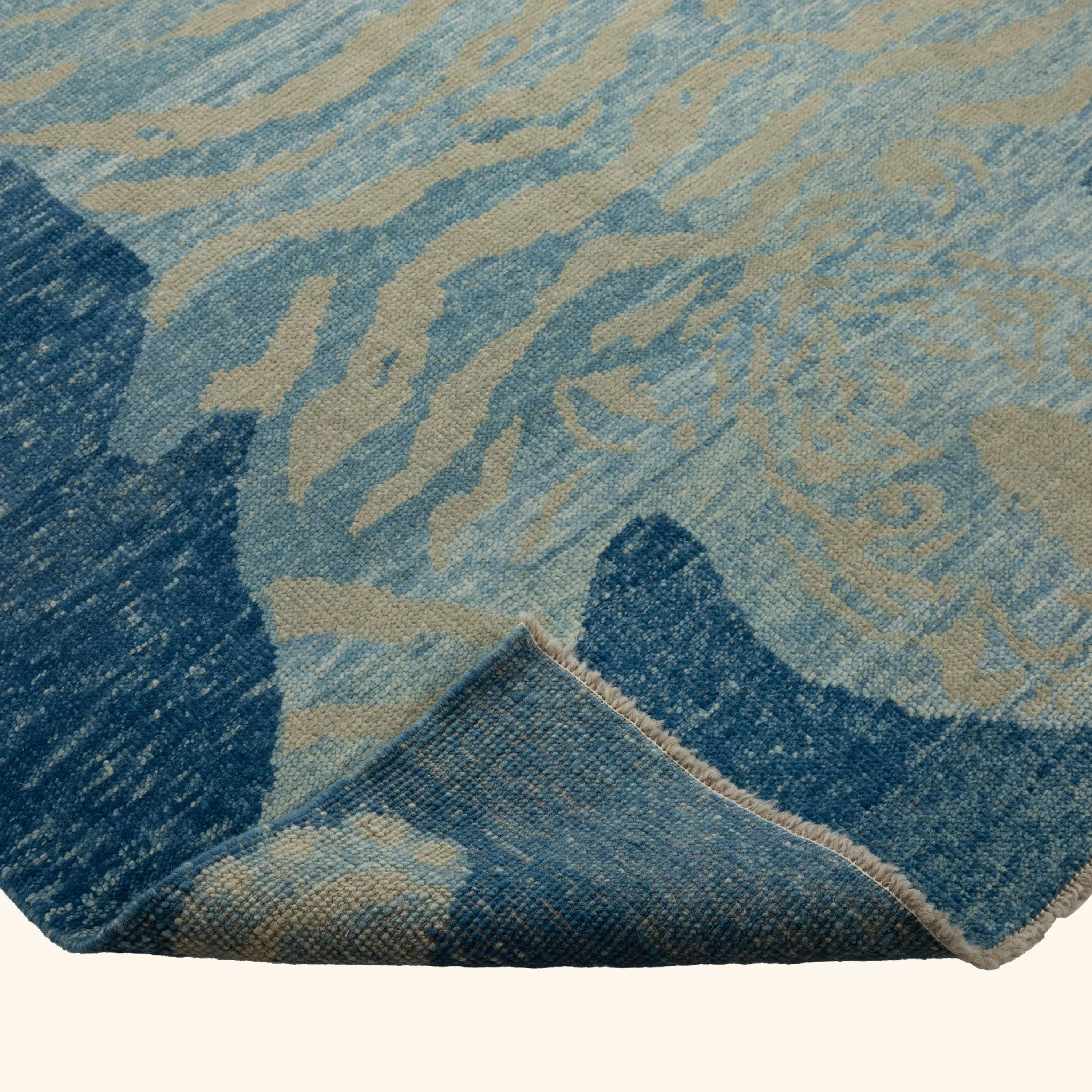 Blue Tiger Modern Turkish Wool Rug - 5'7" x 7'3" - Image 4