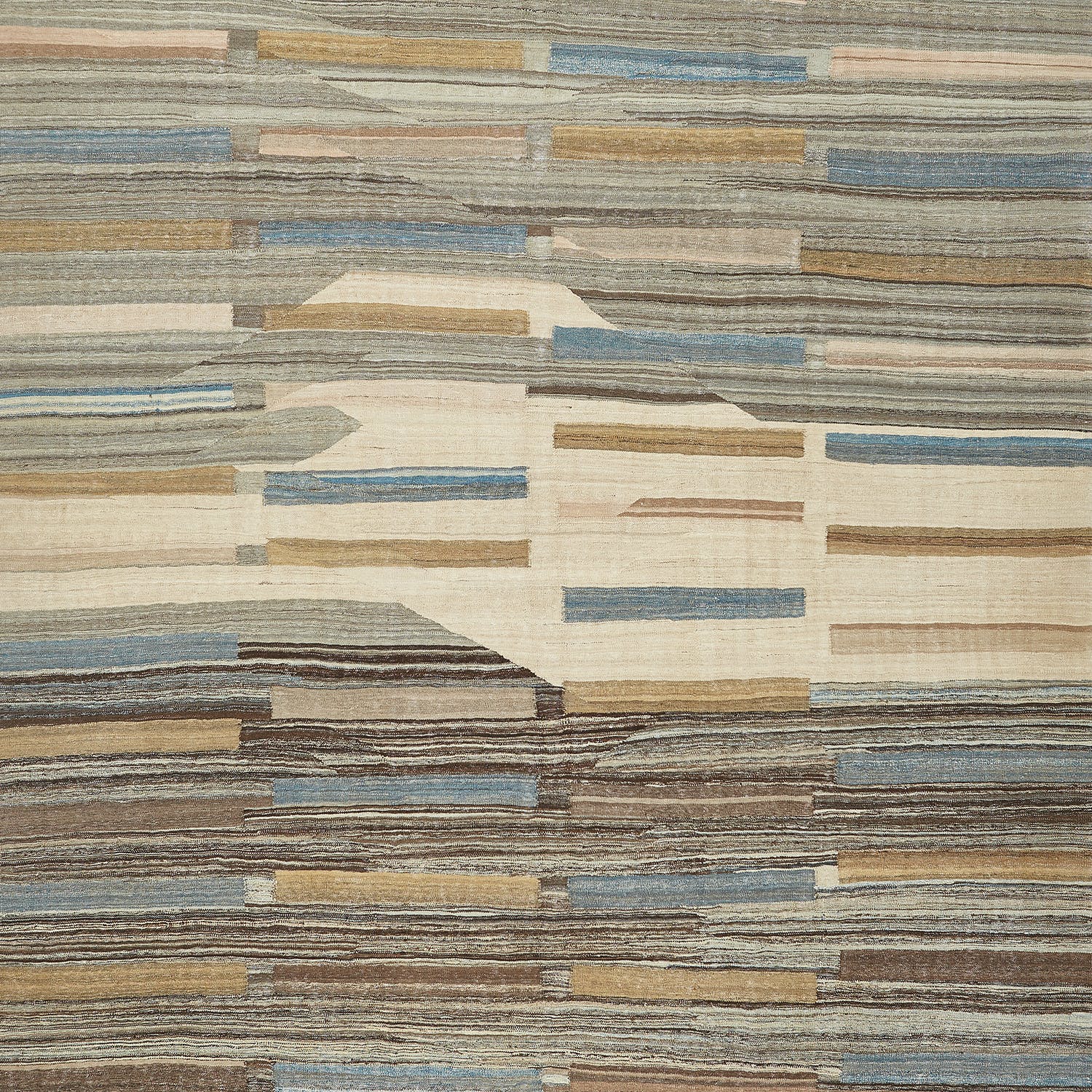 Blue Turkish Flatweave Wool Rug - 10' x 13'9" - Image 3