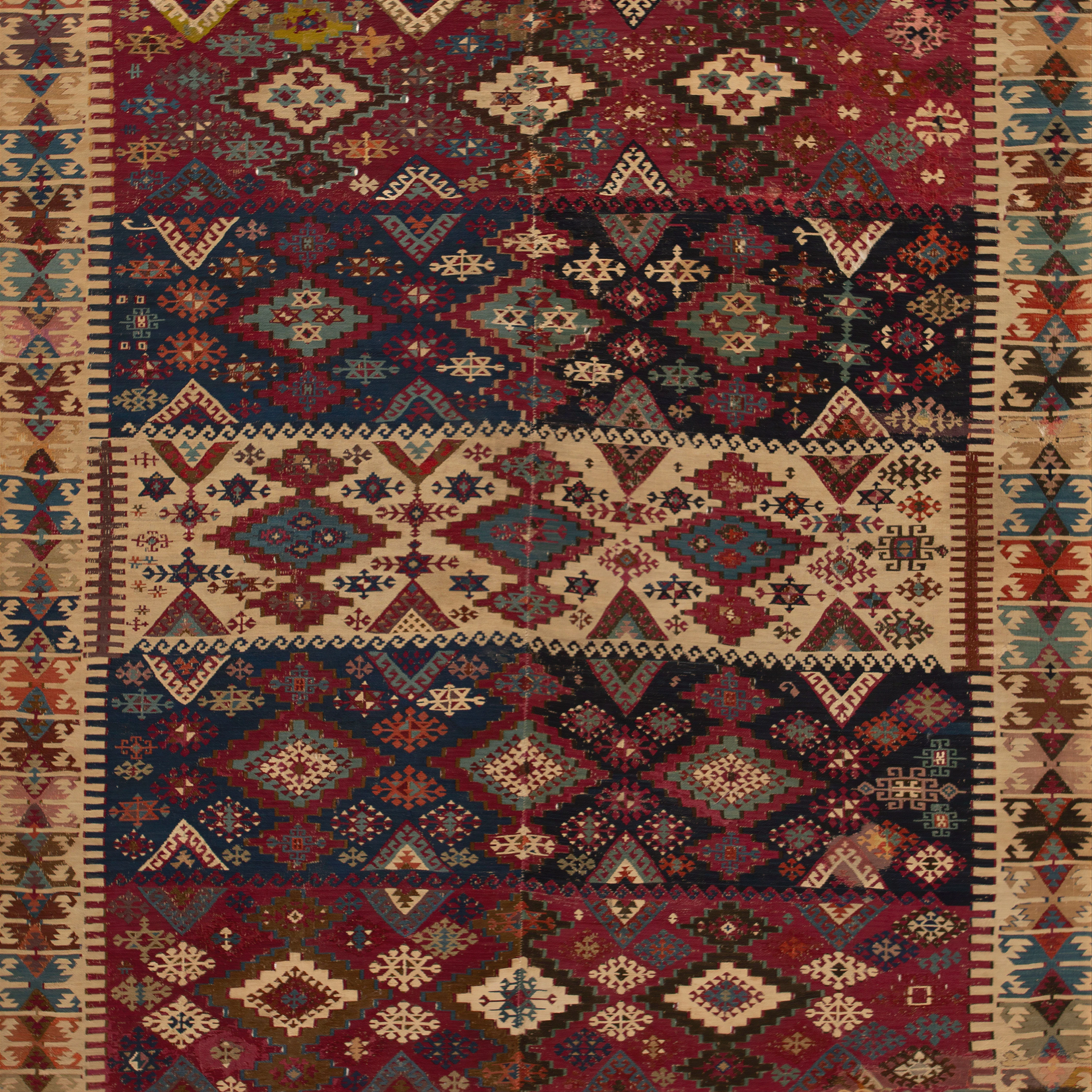 Multicolored Vintage Turkish Kilim Wool Rug - 5'1" x 10'8" - Image 2