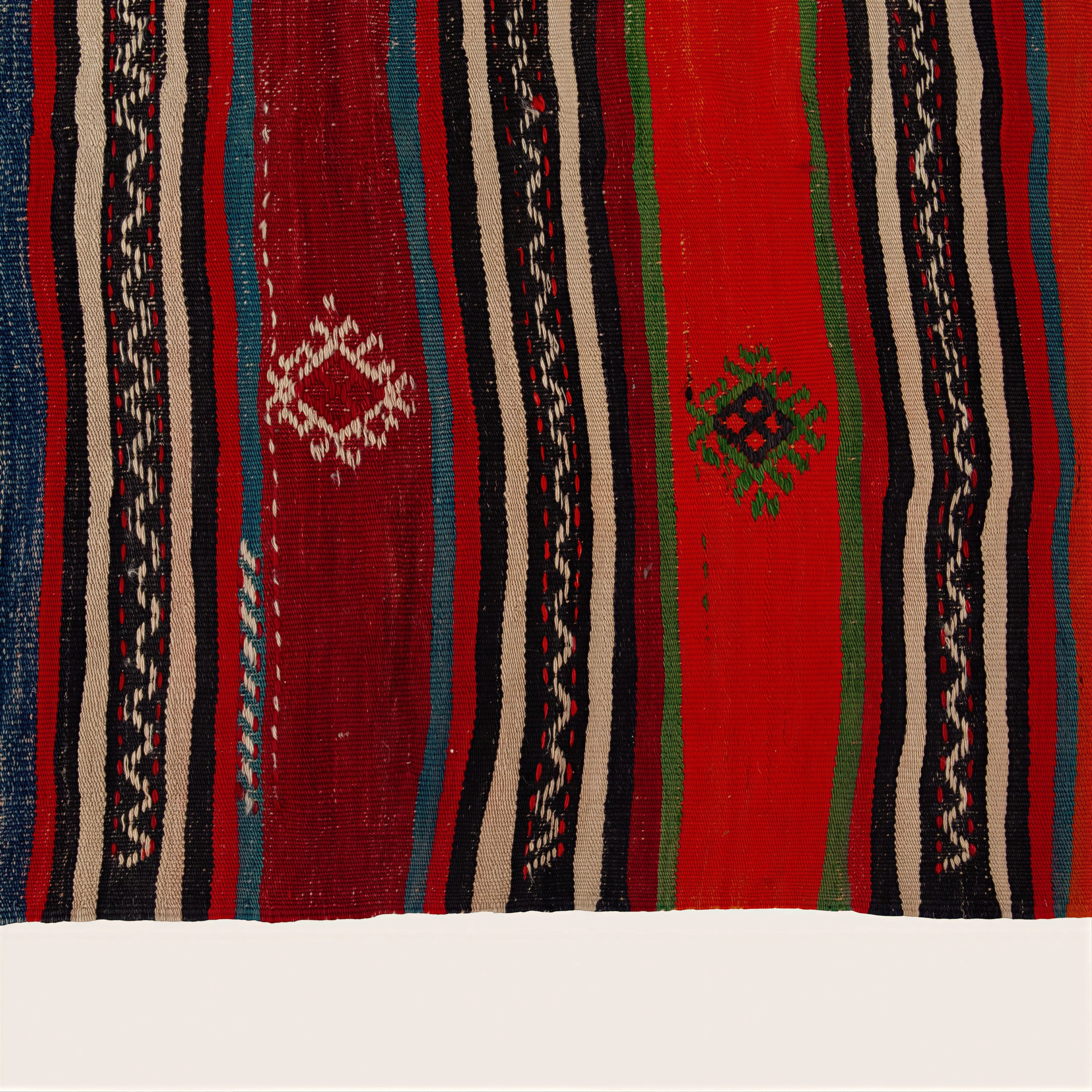 Red Vintage Flatweave Wool Kilim Runner - 5'1" x 12'3" - Image 5