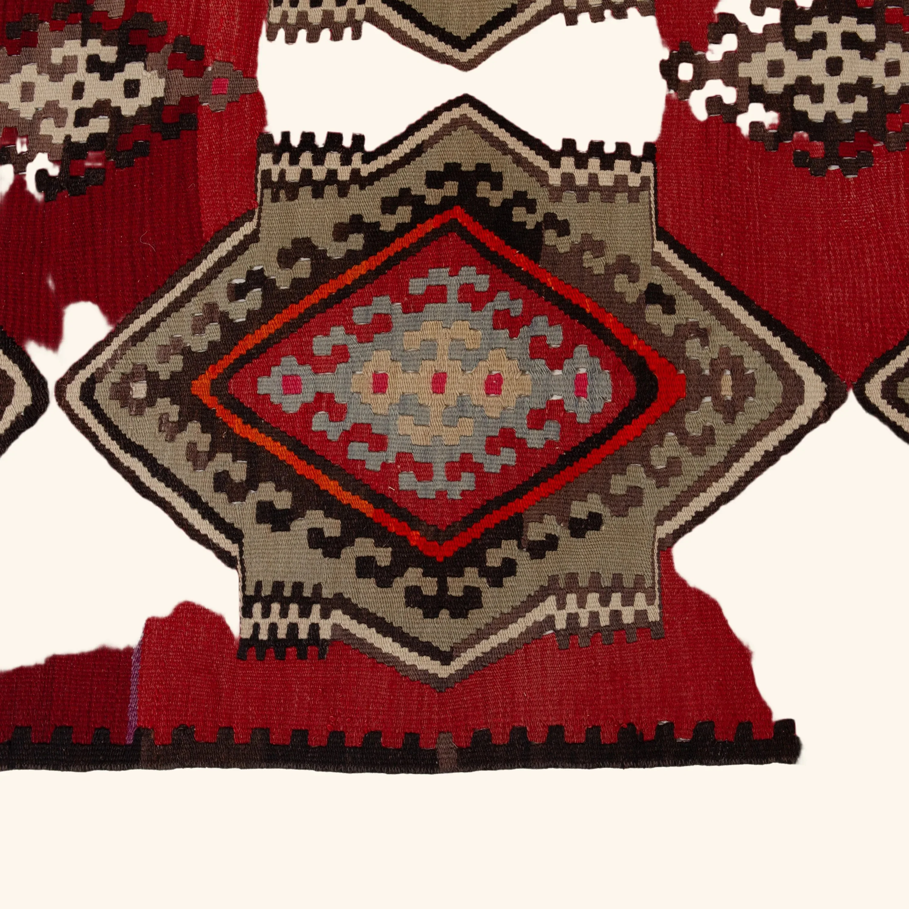 Red Vintage Traditional Turkish Wool Rug - 5'7" x 10' - Image 6