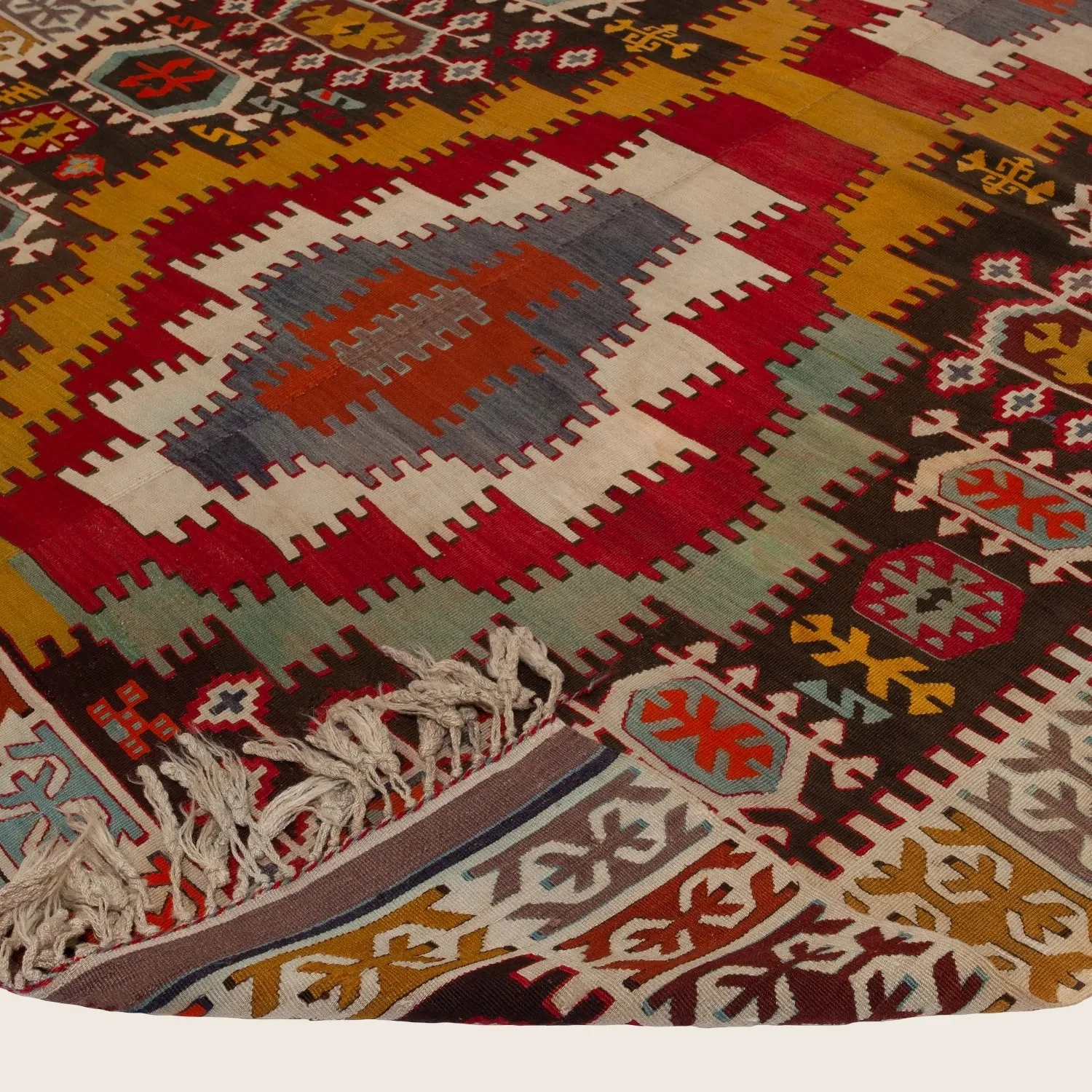 Multicolored Vintage Turkish Kilim Wool Runner - 5'8" x 15'2" - Image 4