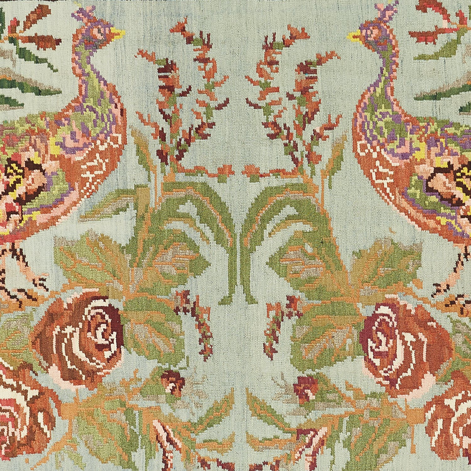 Multicolored Turkish Flatweave Wool Rug - 6'7" x 11' - Image 3