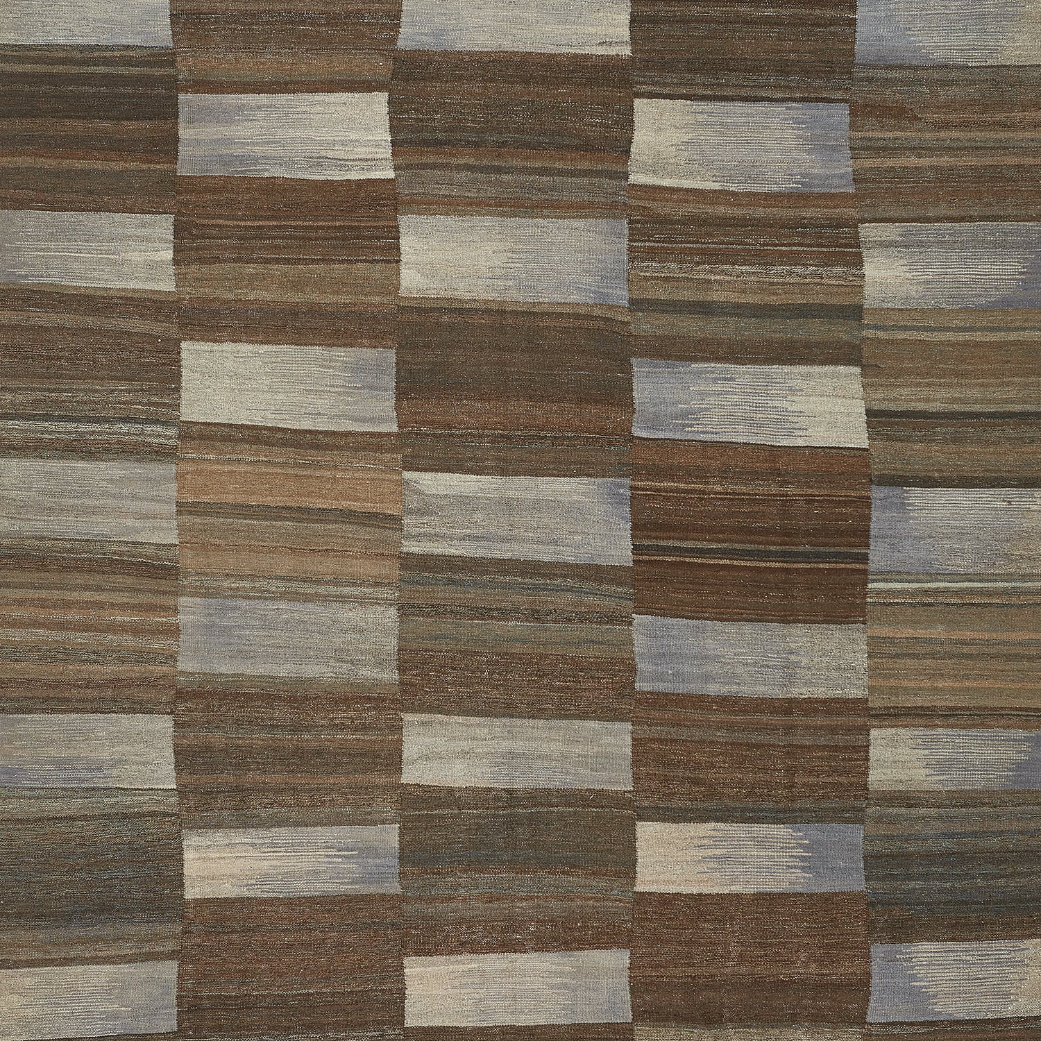 Brown Turkish Flatweave Wool Rug - 8'6" x 11'3" - Image 3