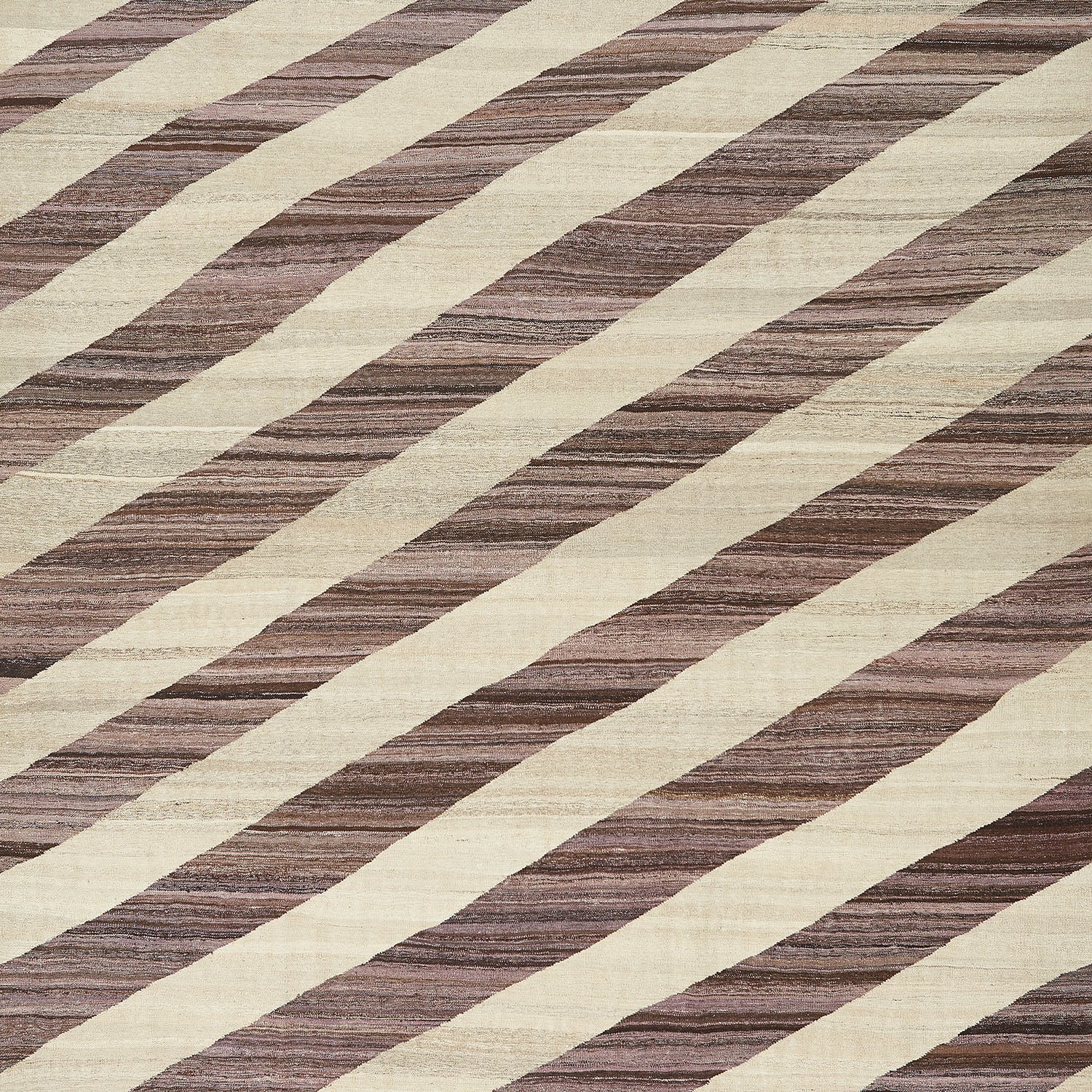Brown Turkish Flatweave Wool Rug - 9'1" x 12'4" - Image 3