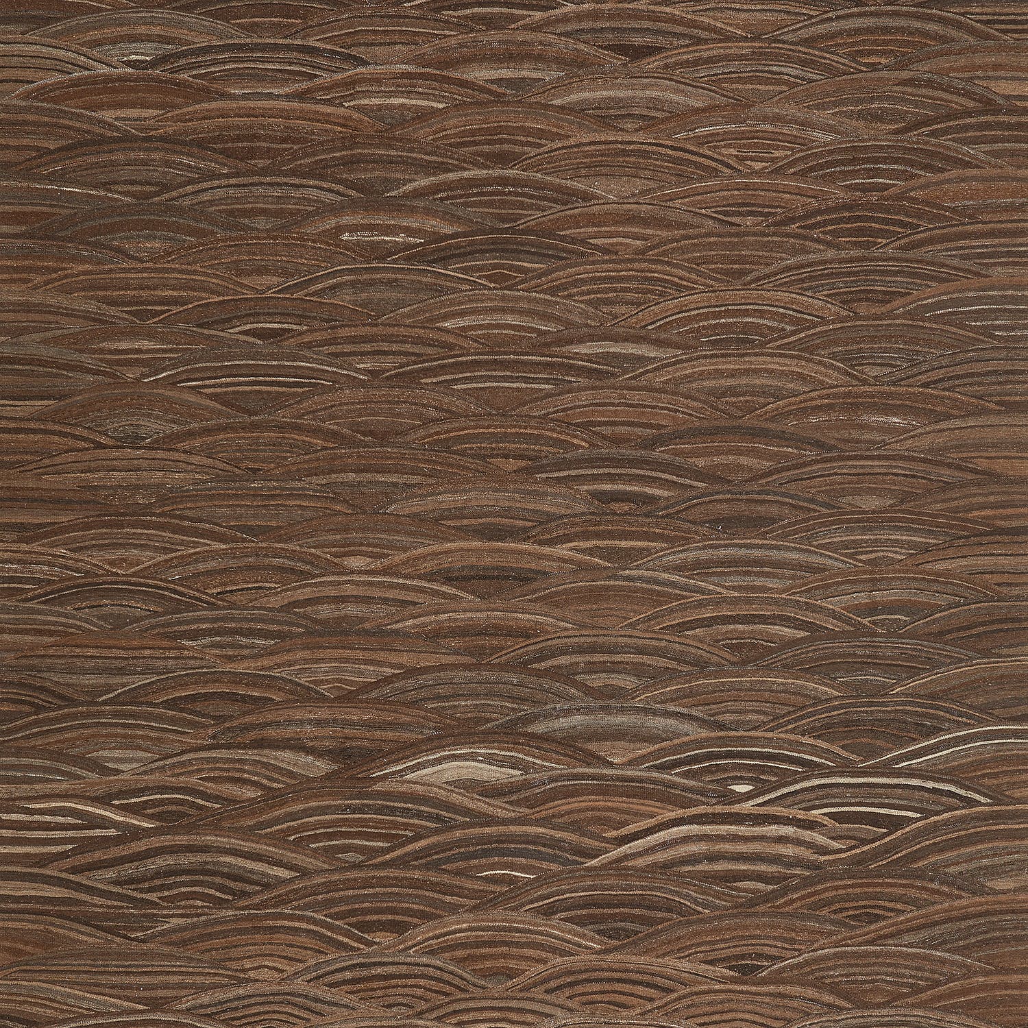 Brown Turkish Flatweave Wool Rug - 9'2" x 11' - Image 3