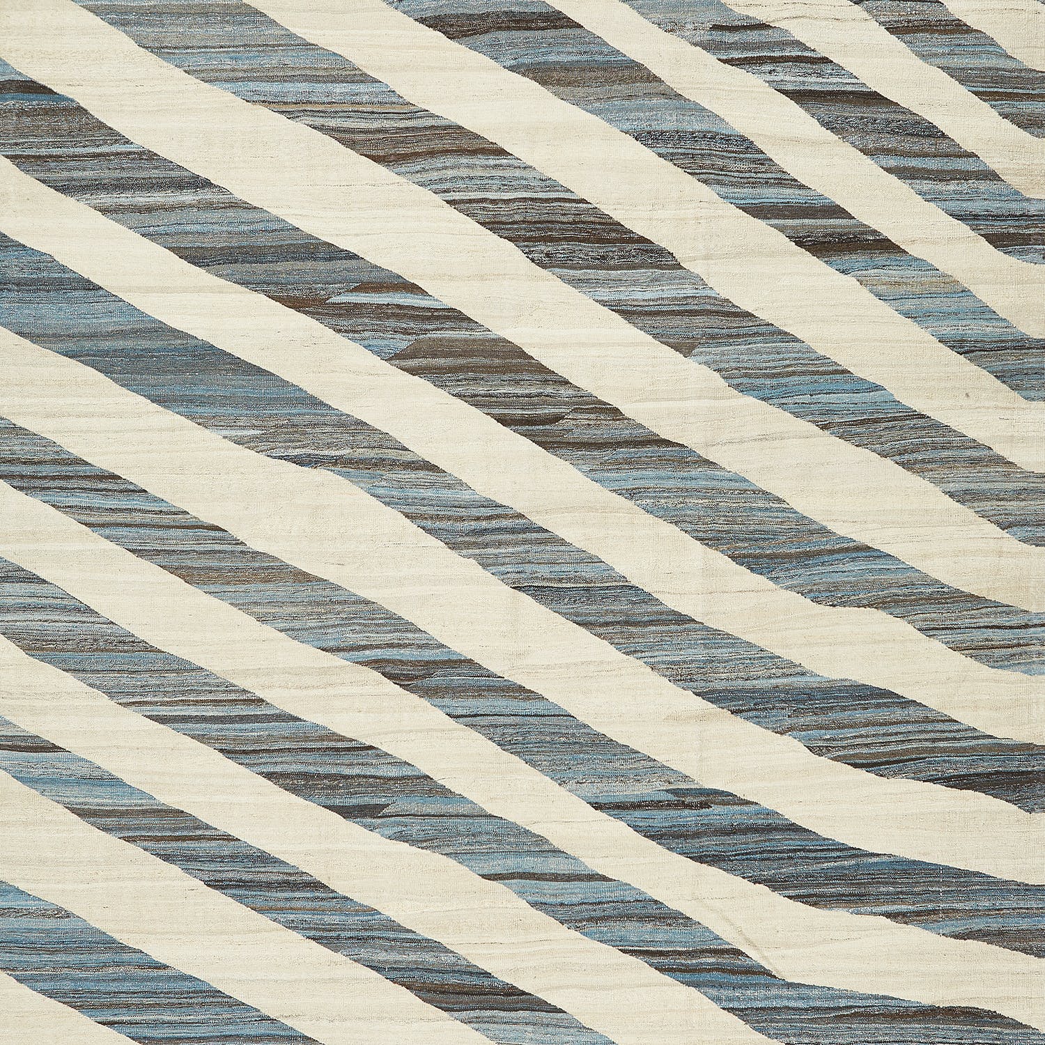 Blue Turkish Flatweave Wool Rug - 9'3" x 12'2" - Image 3