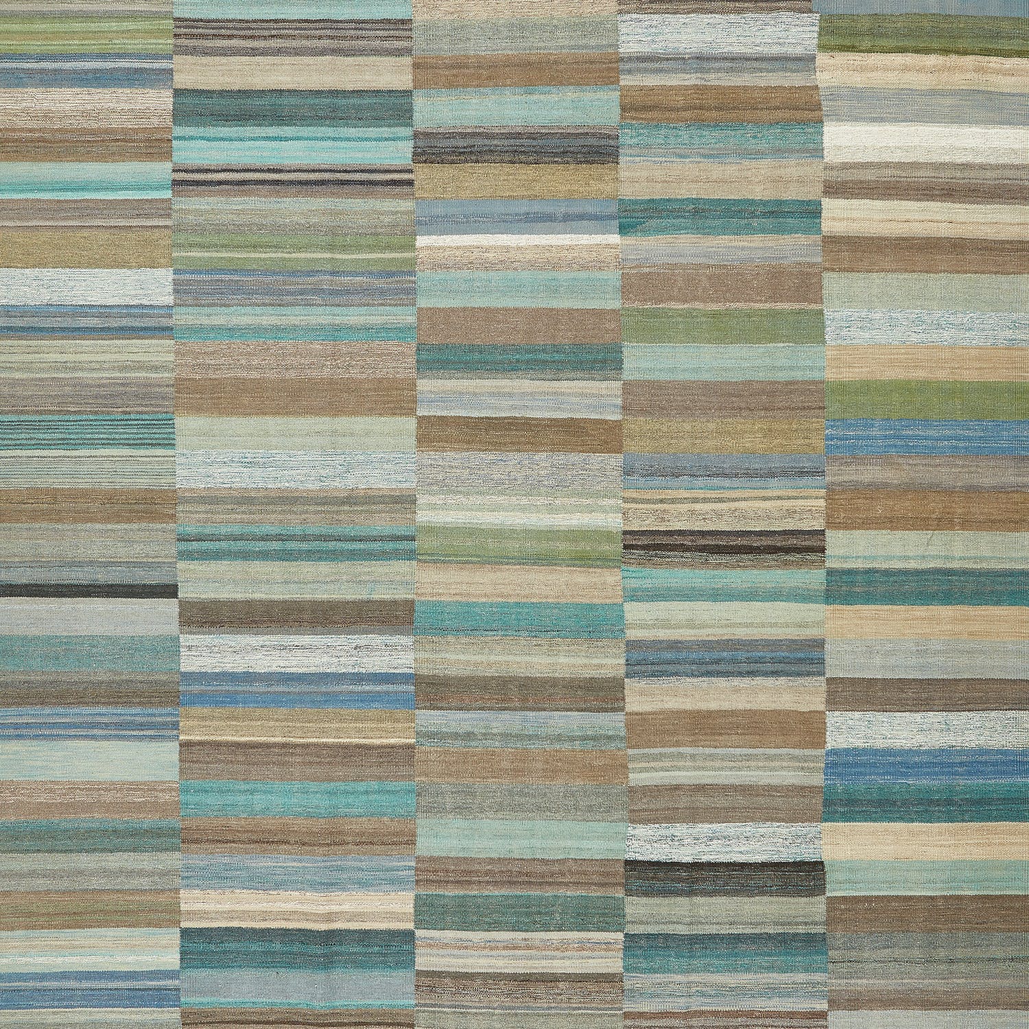 Blue Turkish Flatweave Wool Rug - 9' x 12' - Image 3