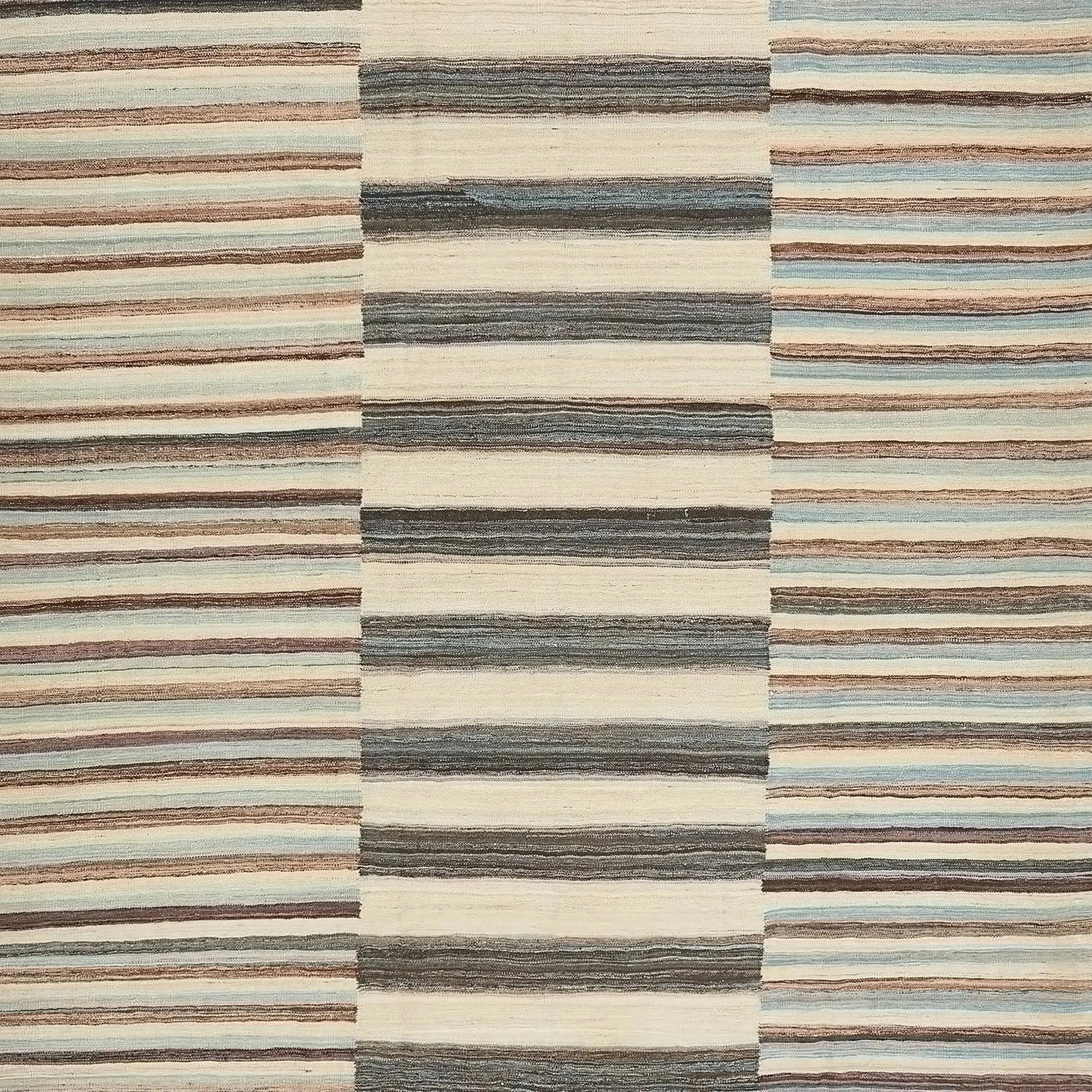 Multicolored Turkish Flatweave Wool Rug - 9' x 12'2" - Image 3