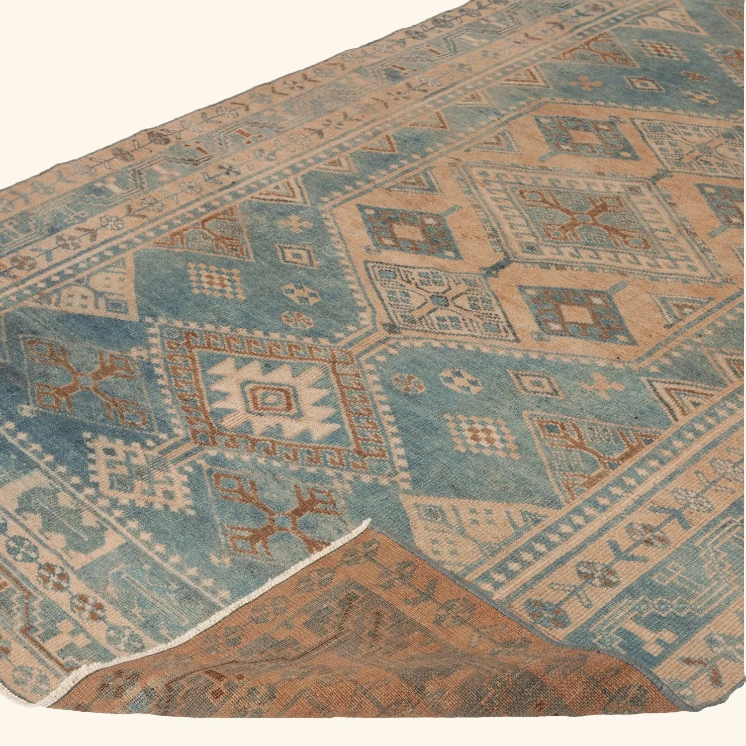 Blue Sabideh Traditional Wool Rug - 8'10" x 5'5" - Image 6