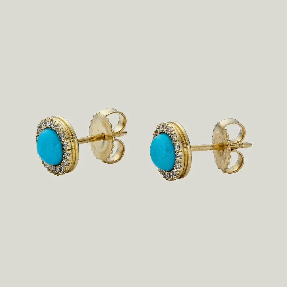Turquoise Diamond Studs - Image 2