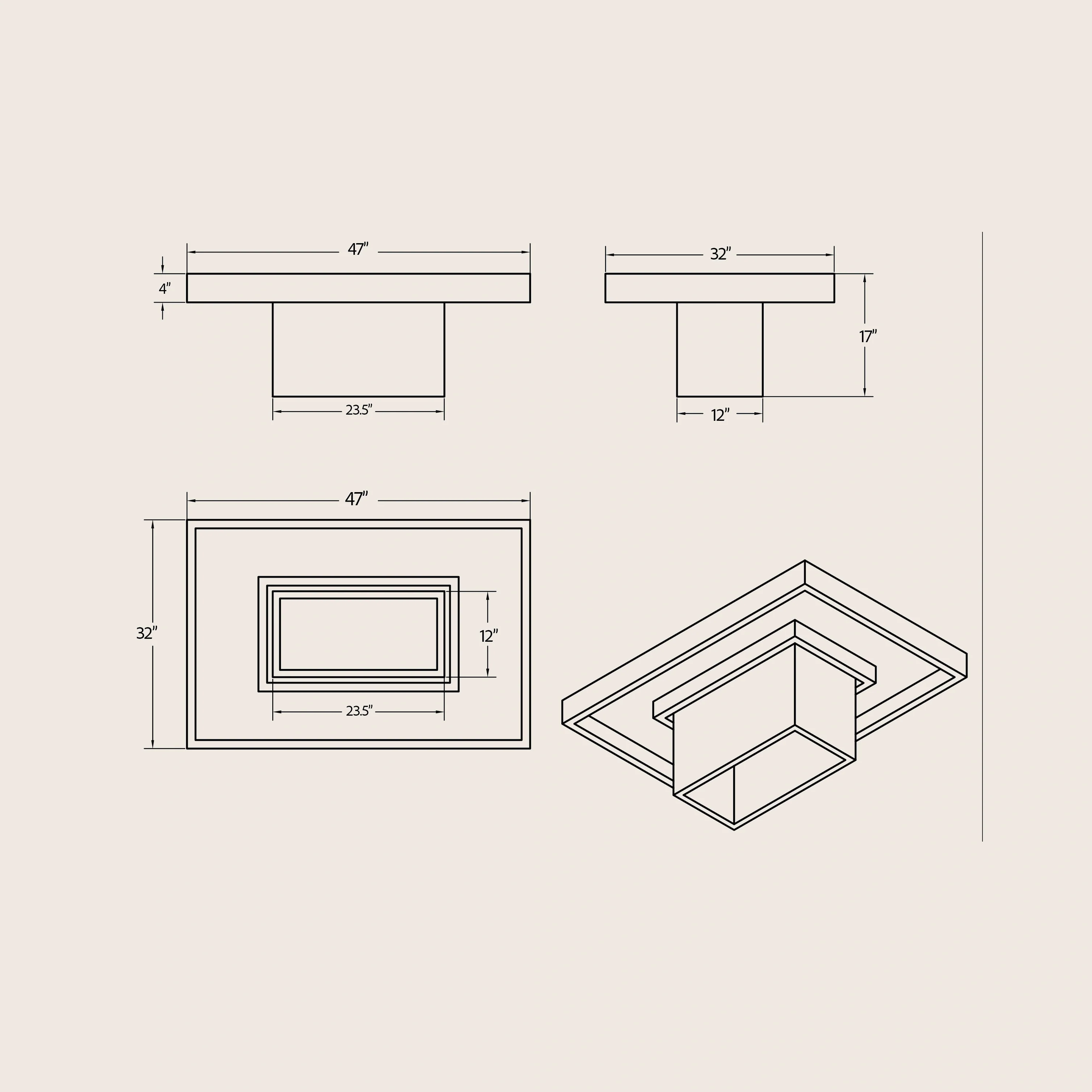 Una Rectangle Indoor | Outdoor Concrete Coffee Table - Image 15