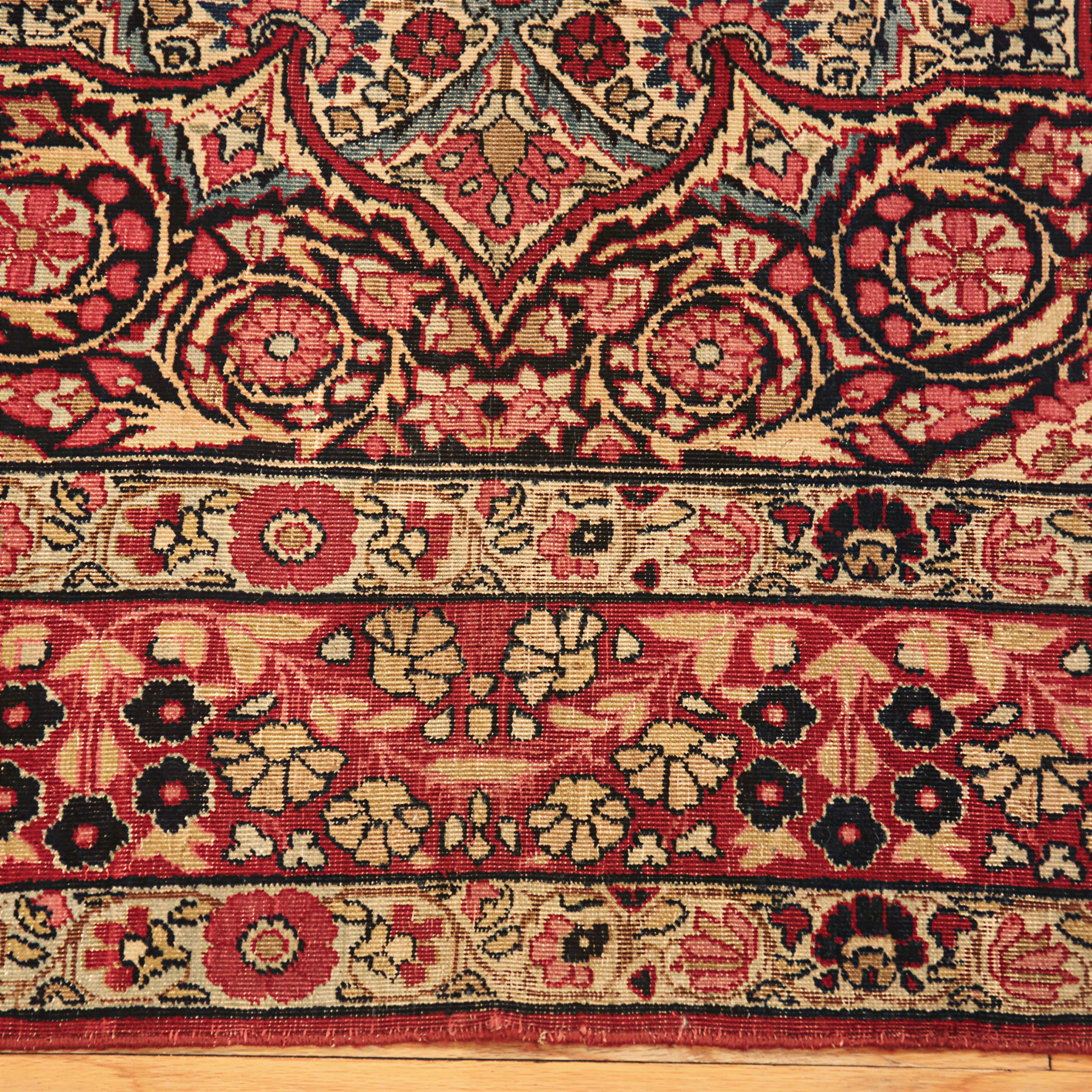 Red Antique Persian Kerman Rug - 4'5" x 7'3" - Image 4