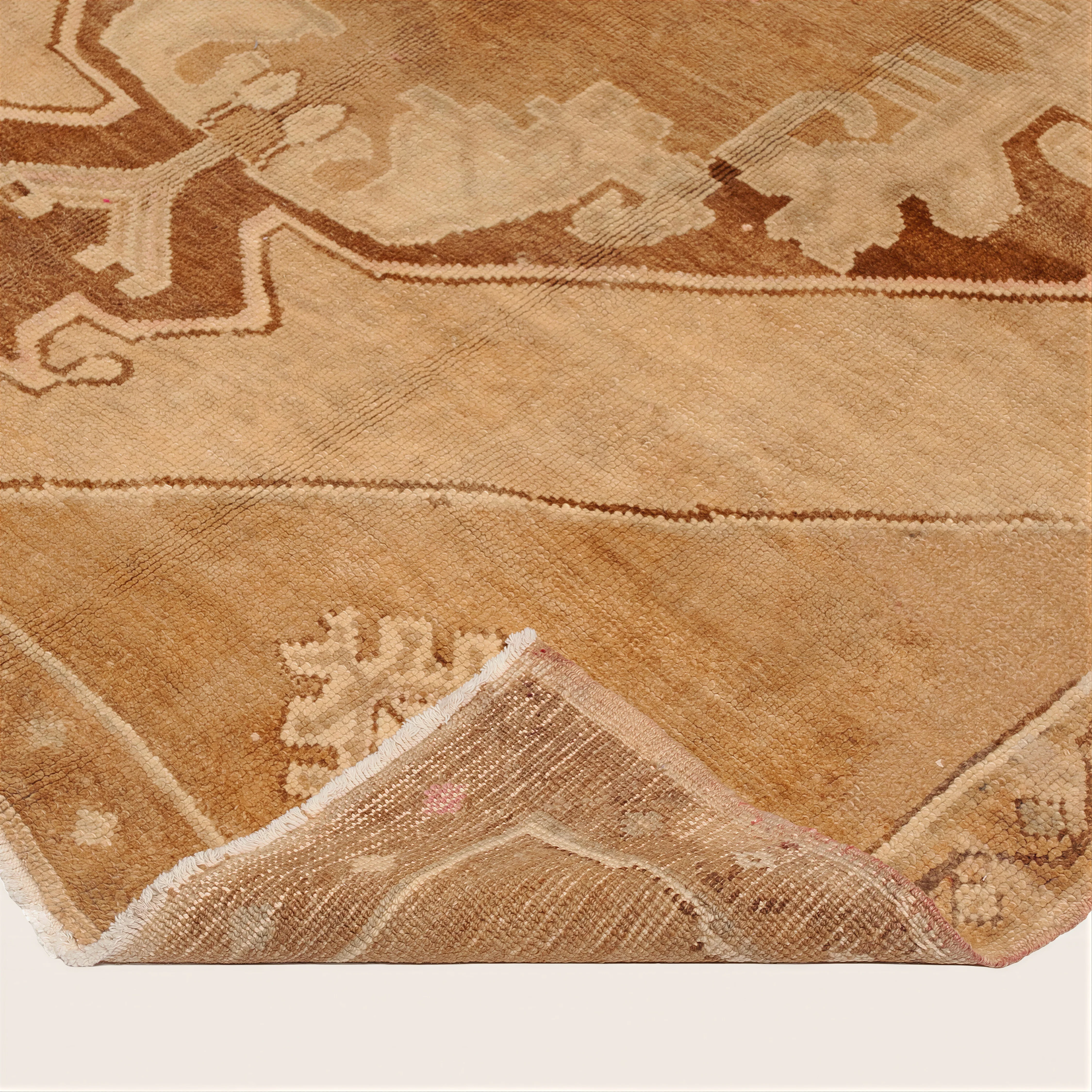 Beige Vintage Traditional Turkish Wool Runner - 6'2" x 17'2" - Image 4