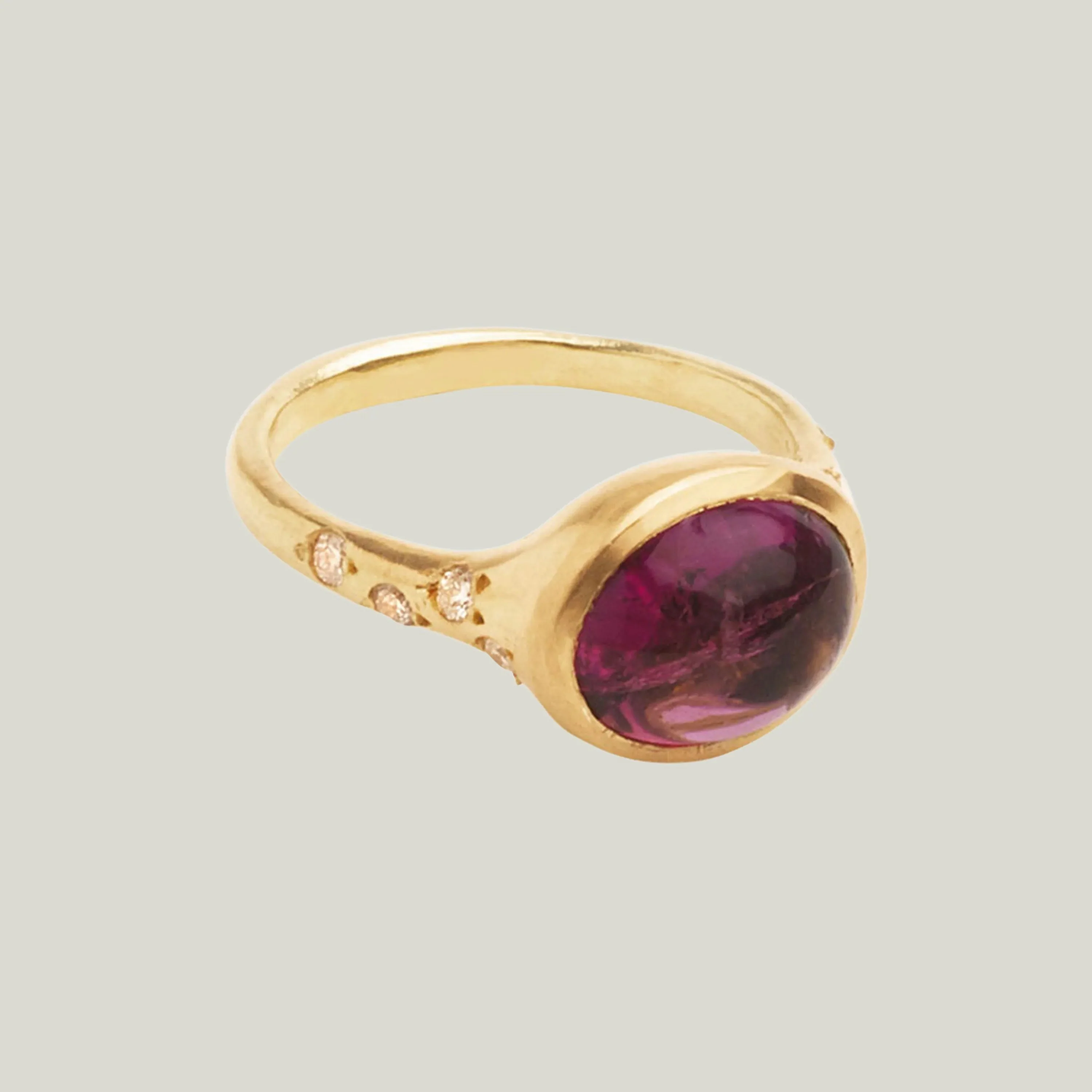 Watermelon Candy Rubellite and Diamond Ring - Image 3