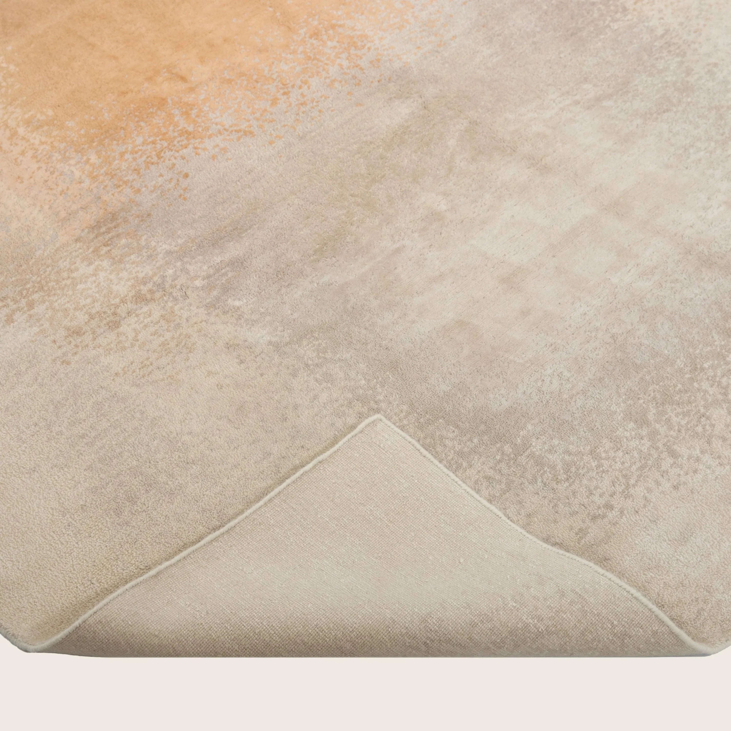 Multicolored Contemporary Wool Silk Blend Rug - 6' x 9' - Image 5