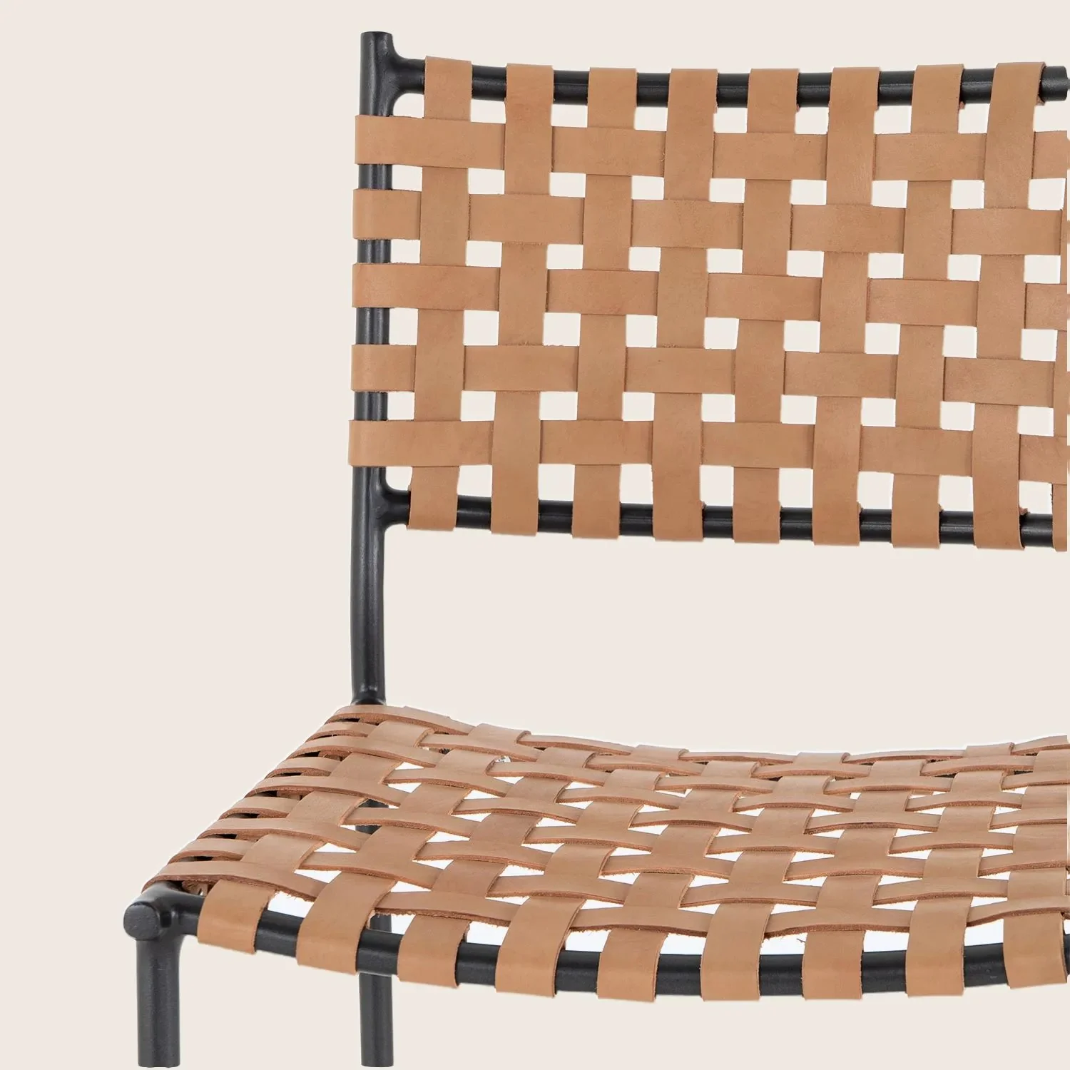 Woven Leather Bar Stool - Image 4