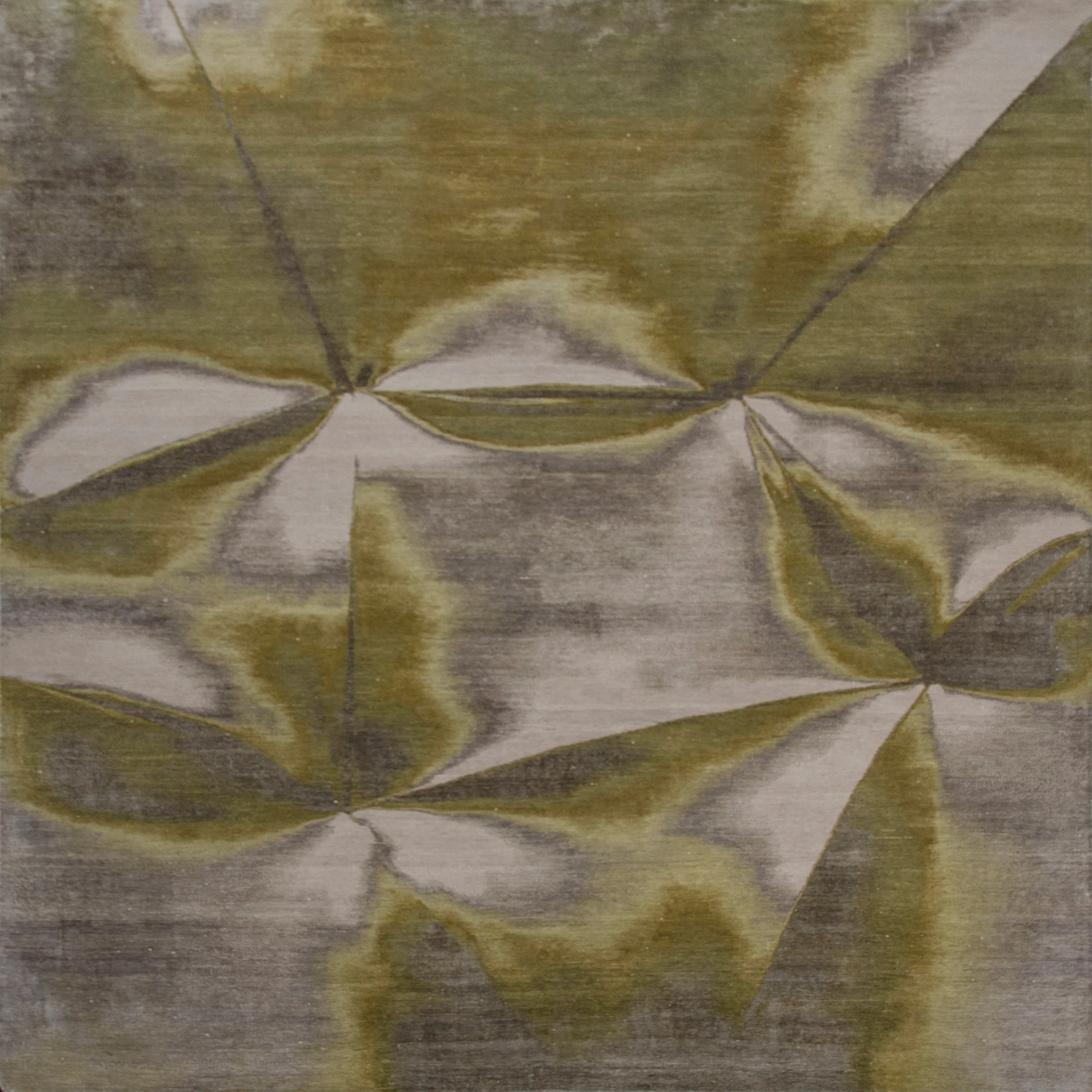Green Contemporary Silk Wool Blend Rug - 9' x 12'1" - Image 5