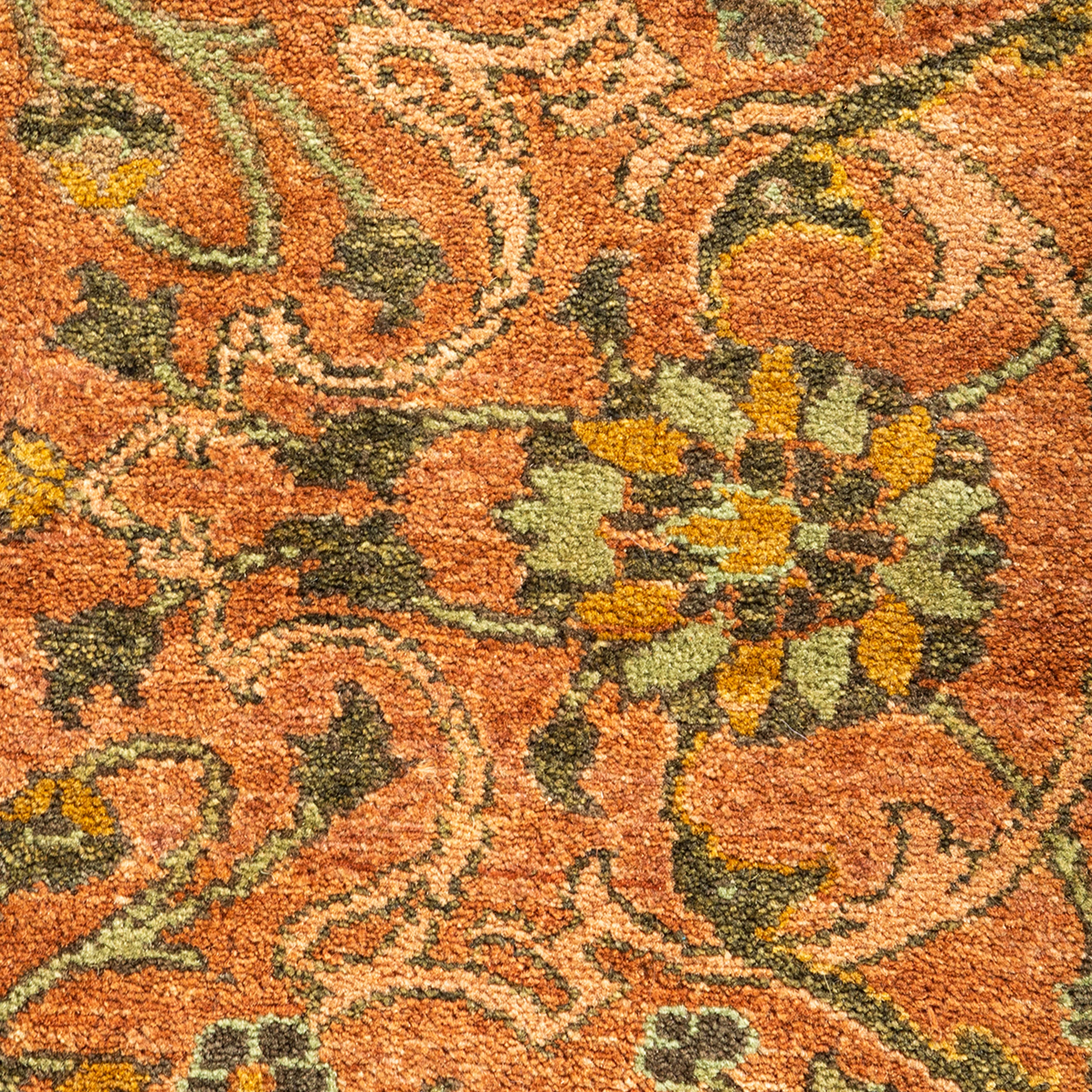 Orange Traditional Mogul Wool Rug - 10'4" x 14'5" - Image 3