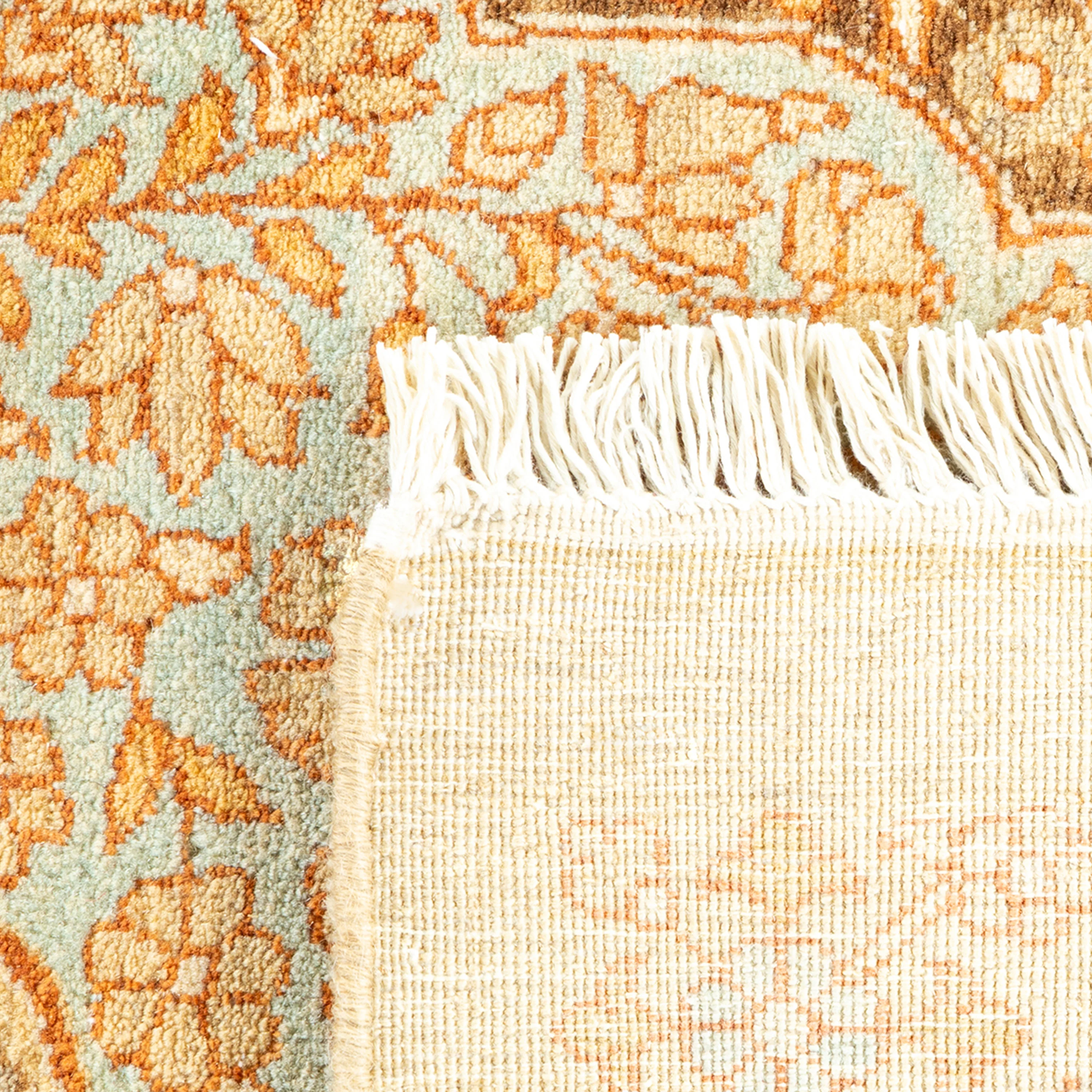 Yellow Traditional Mogul Wool Rug - 8'1" x 9'8" - Image 5