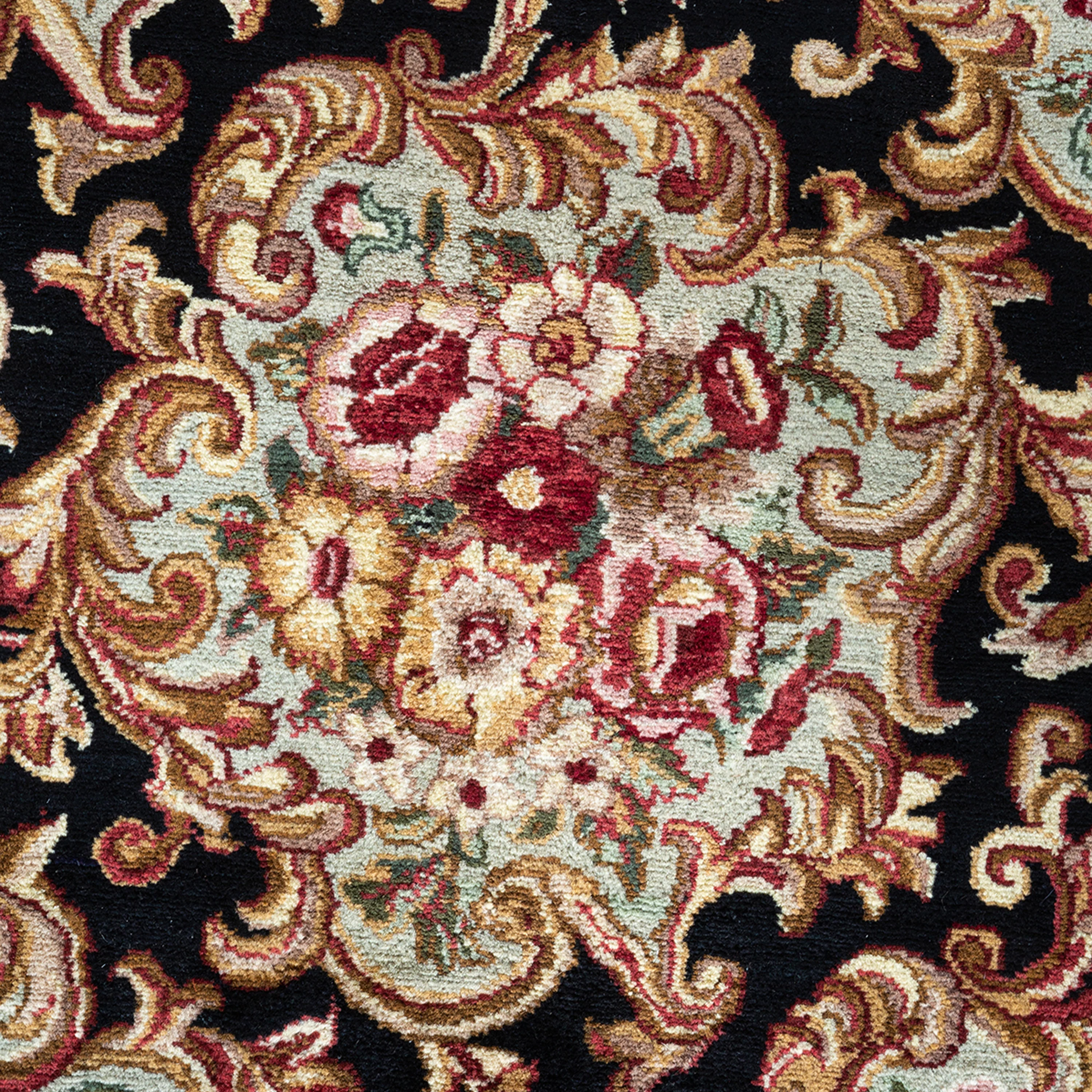 Black Traditional Wool Rug - 8'1" x 10' - Image 8