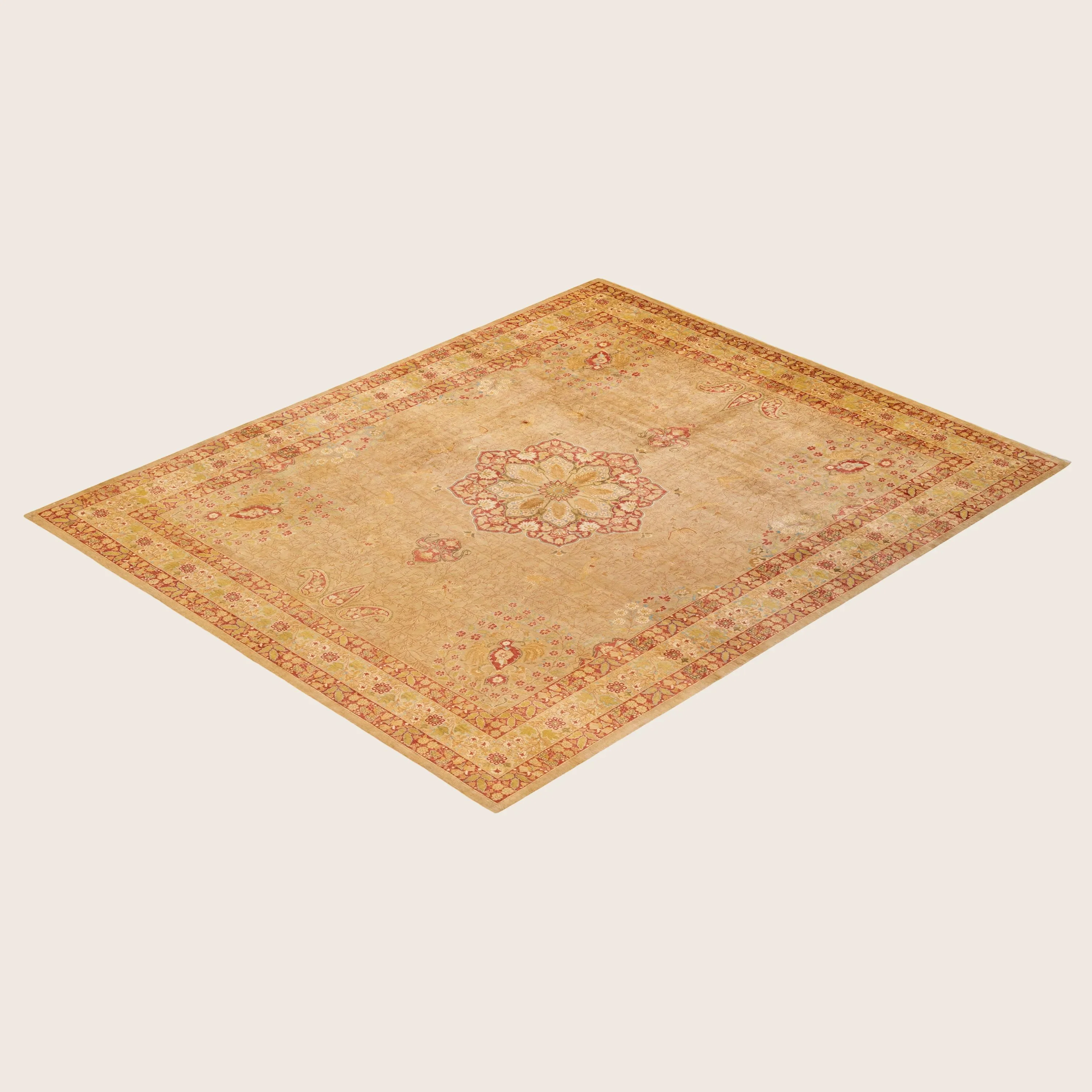 Yellow Traditional Wool Rug - 8'4" x 10'1" - Image 3