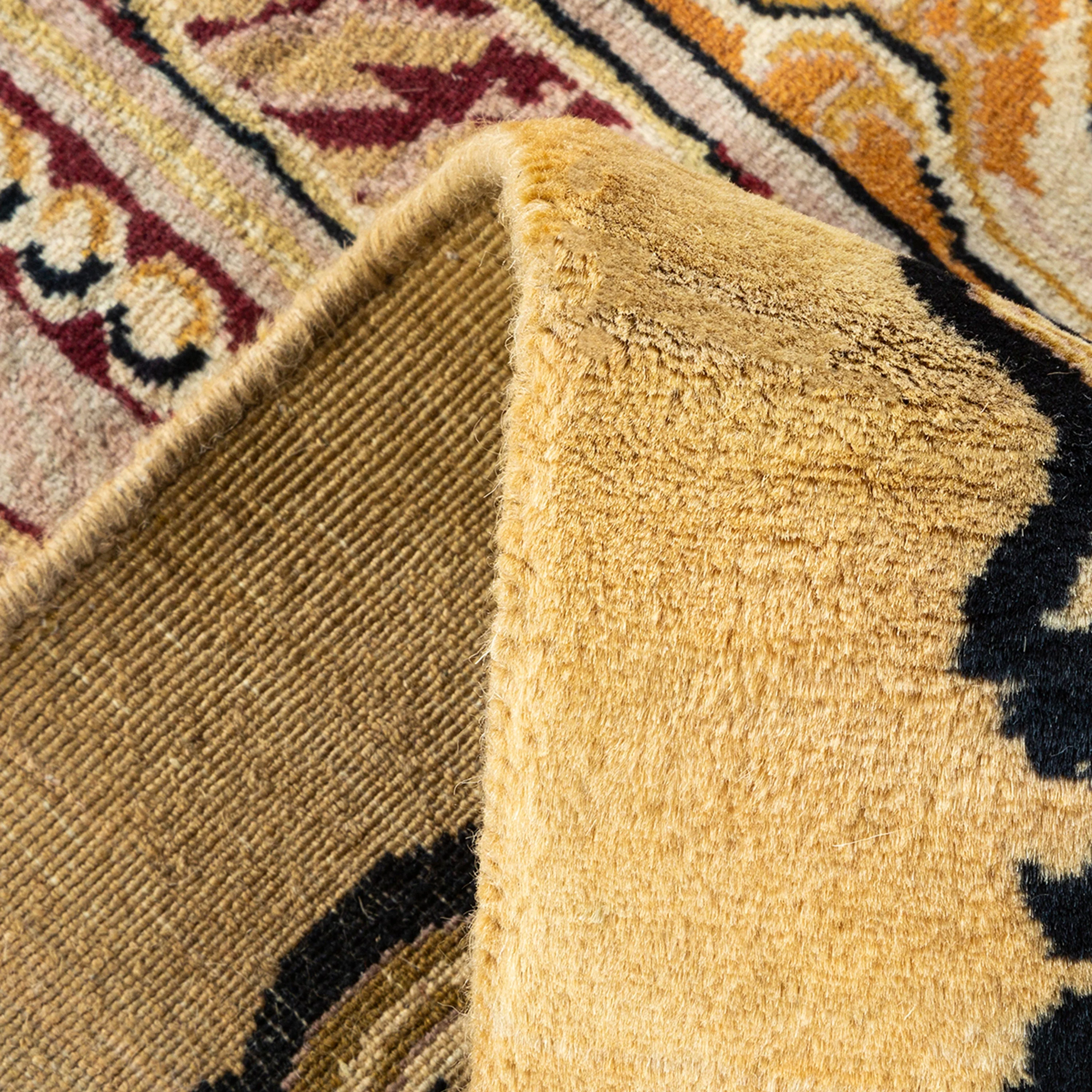 Yellow Traditional Wool Rug - 9'1" x 12'3" - Image 5
