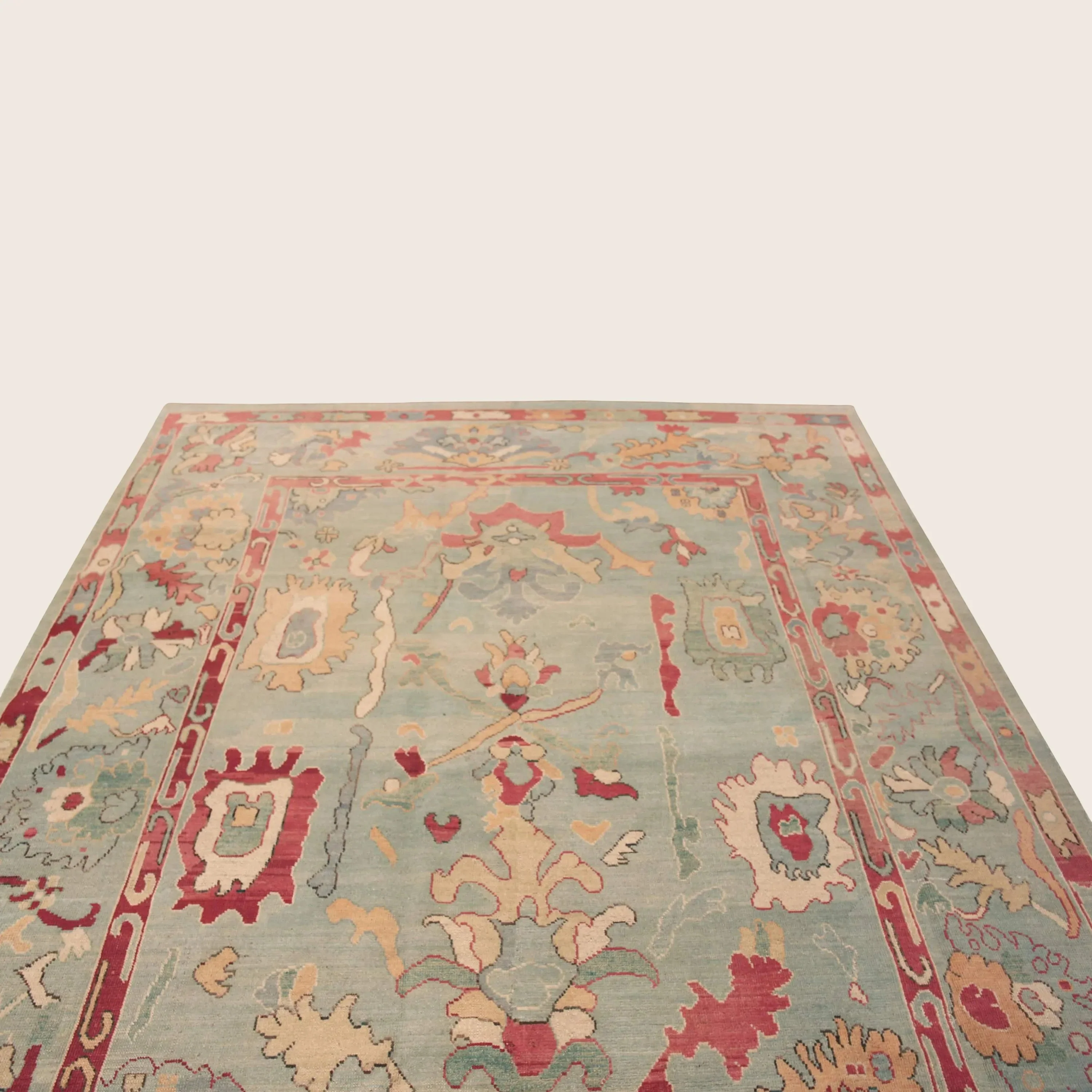 Blue & Red Traditional Wool Rug - 7'10" x 9'9" - Image 3