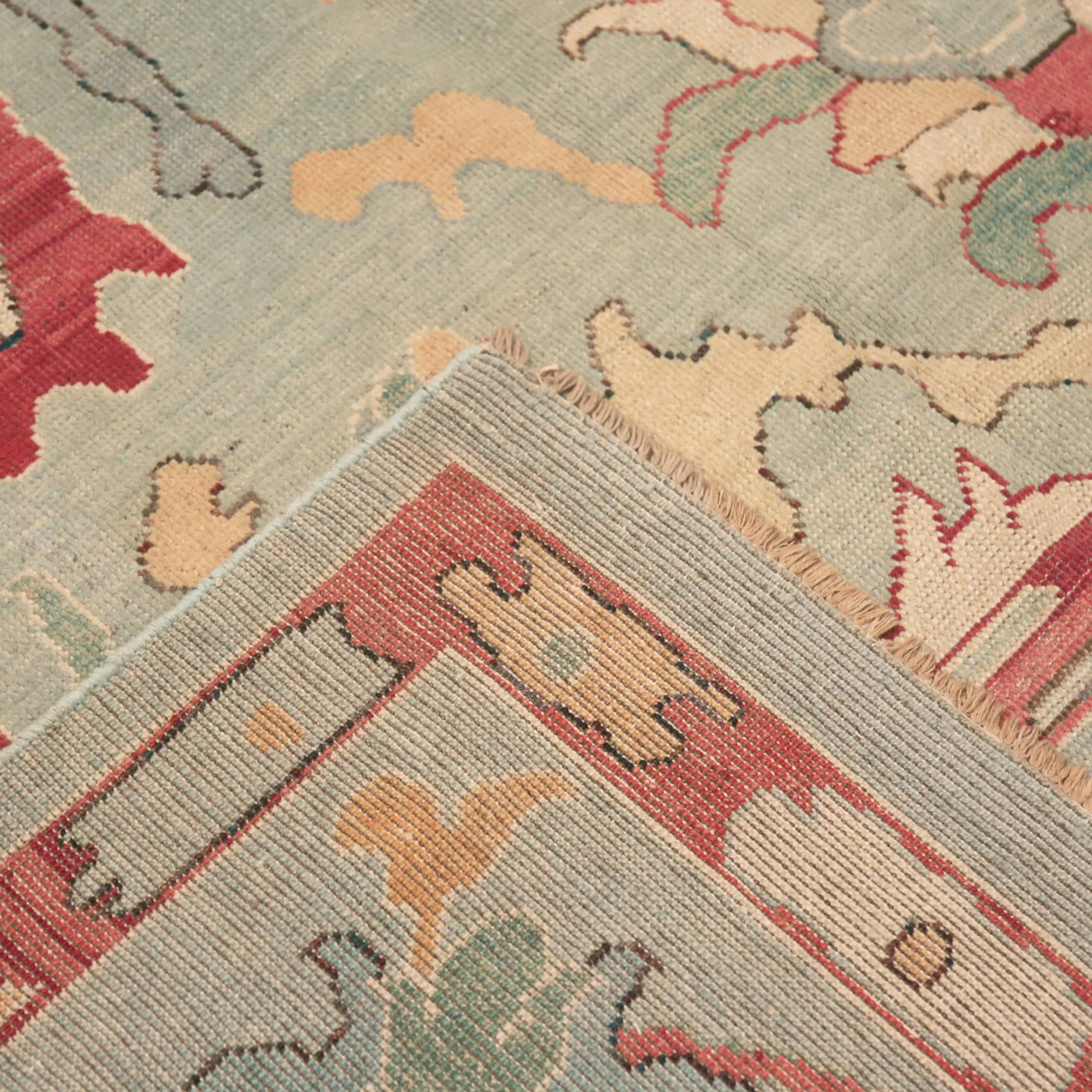 Blue & Red Traditional Wool Rug - 7'10" x 9'9" - Image 5