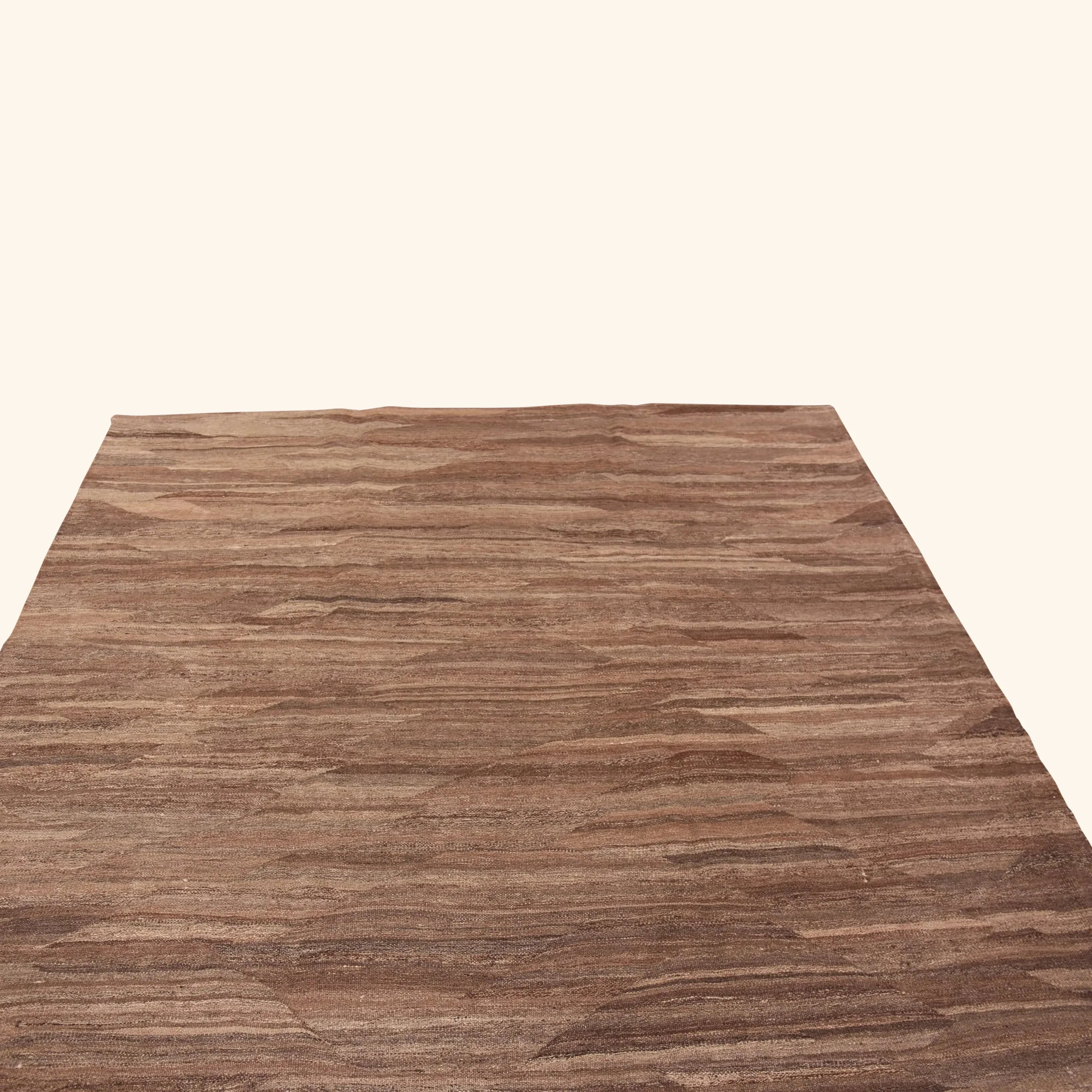 Brown Flatweave Wool Rug - 8' x 9'7" - Image 4