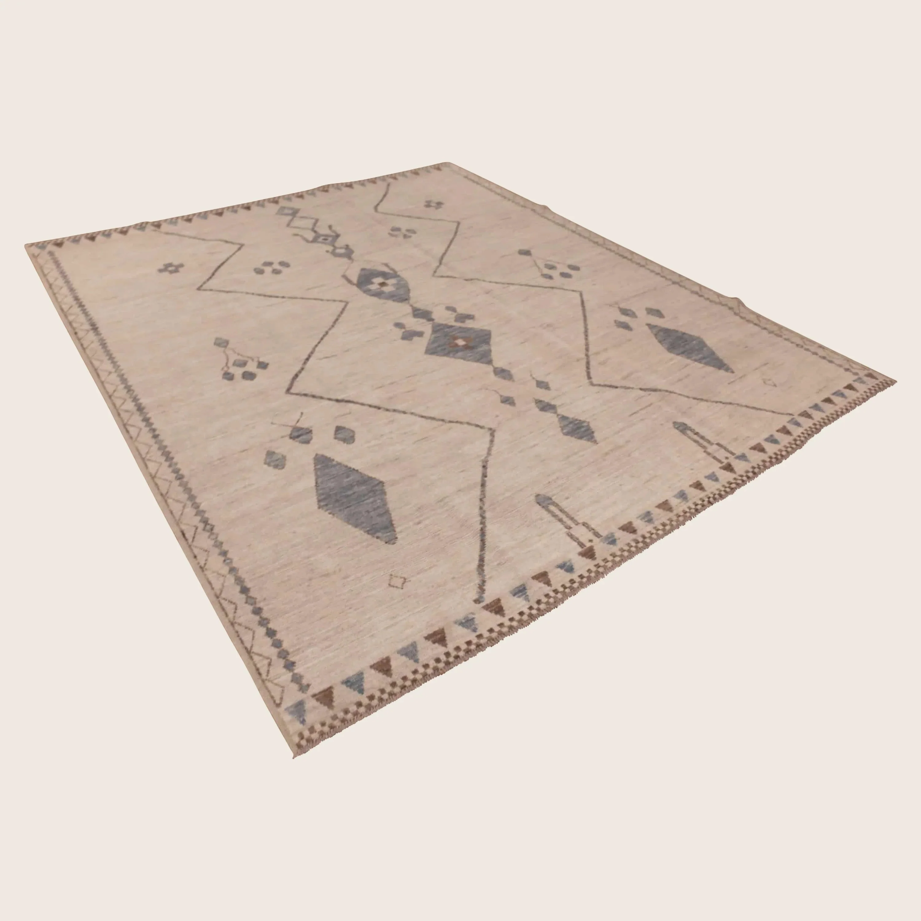 Ivory Zameen Traditional Wool Rug - 8'5" x 9'8" - Image 4
